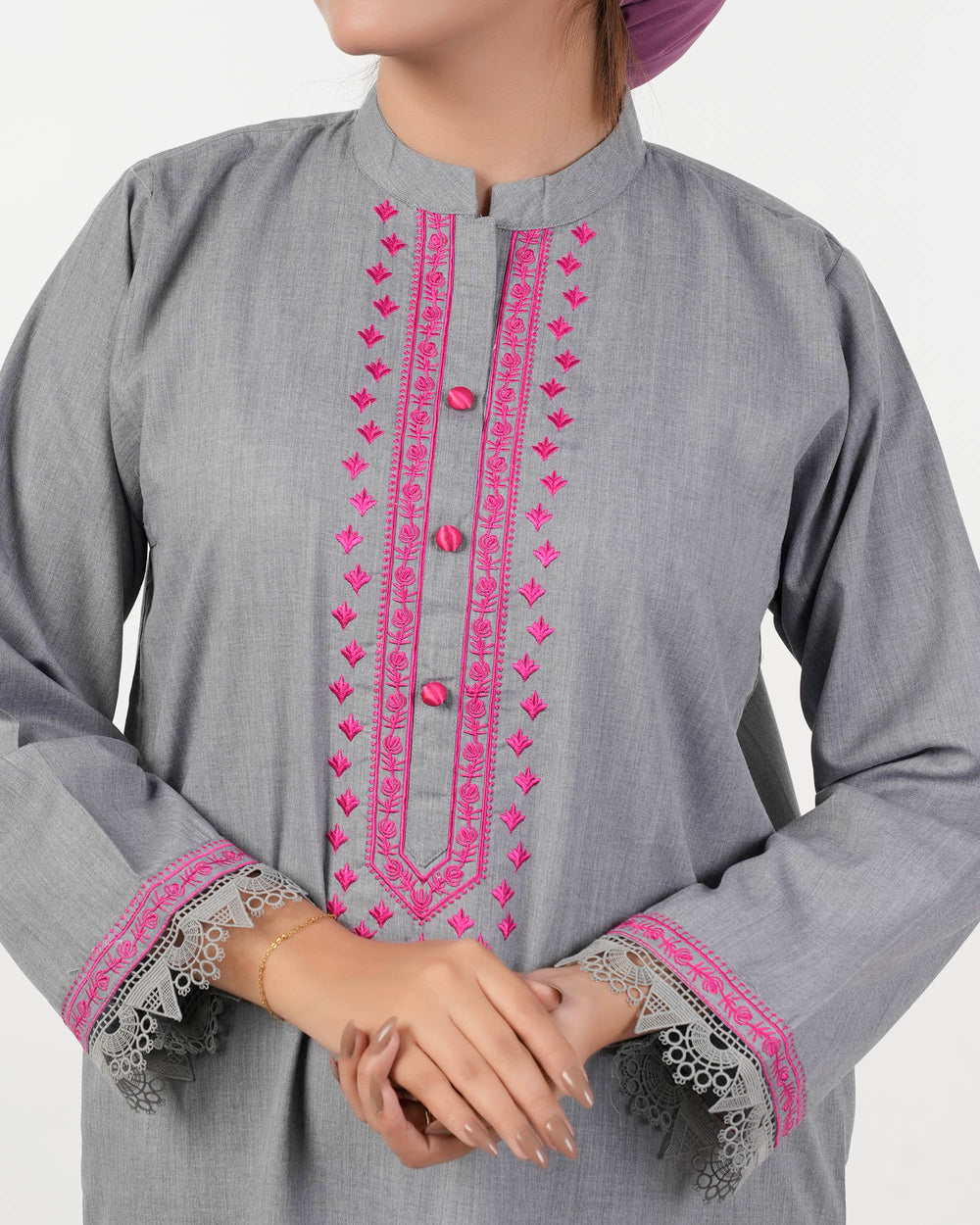 Eminent Women's Embroidered 2Pcs Stitched Suit - Grey, Women Shalwar Suits, Eminent, Chase Value