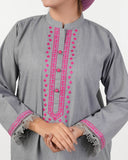 Eminent Women's Embroidered 2Pcs Stitched Suit - Grey, Women Shalwar Suits, Eminent, Chase Value