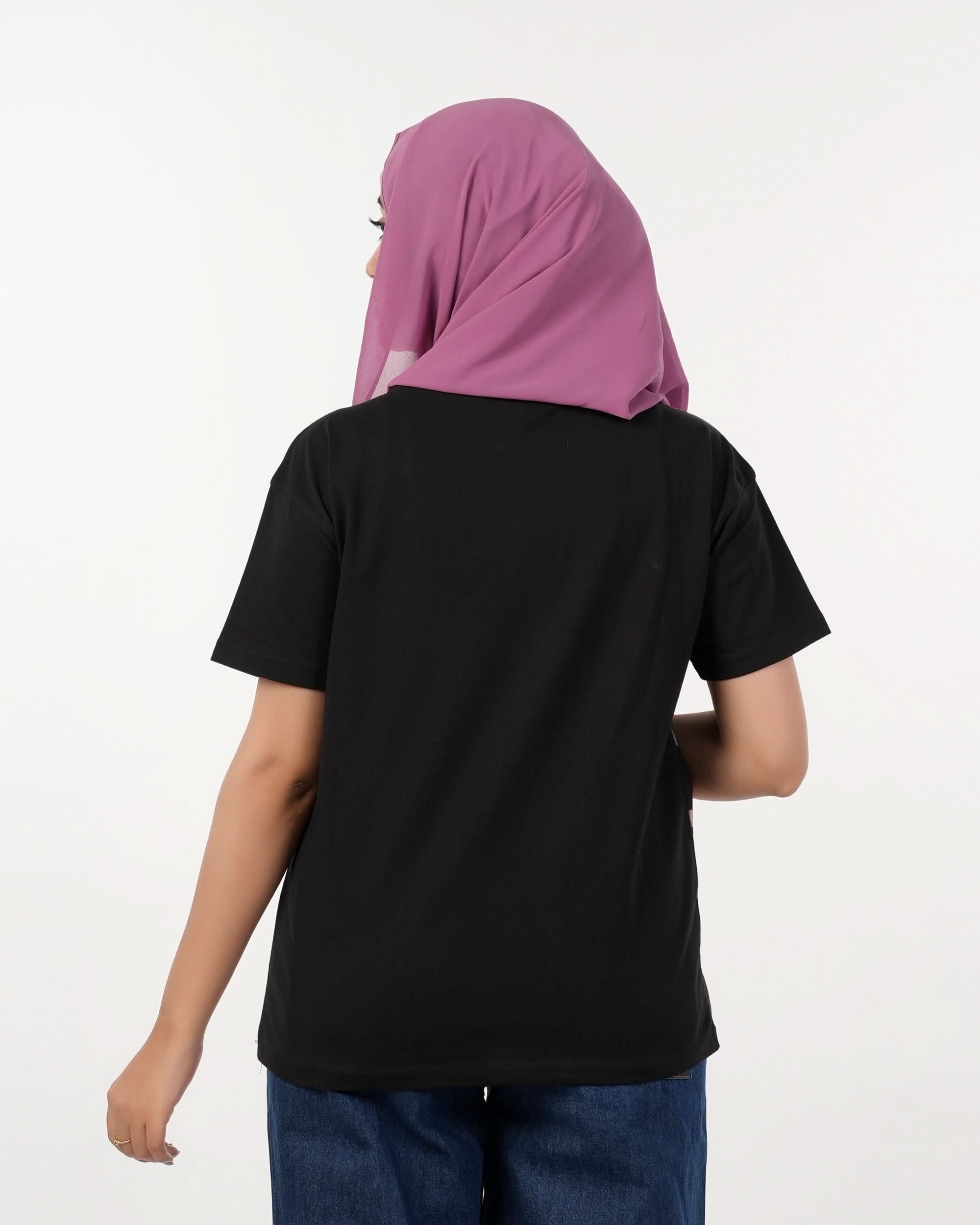 Eminent Women's Half Sleeves Printed T-Shirt - Black, Women T-Shirts & Tops, Eminent, Chase Value