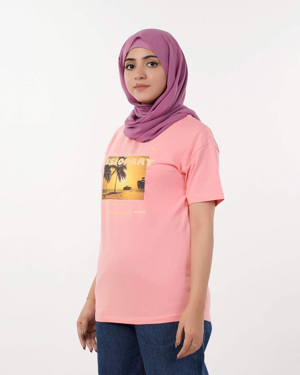 Eminent Women's Half Sleeves Printed T-Shirt - Pink, Women T-Shirts & Tops, Eminent, Chase Value