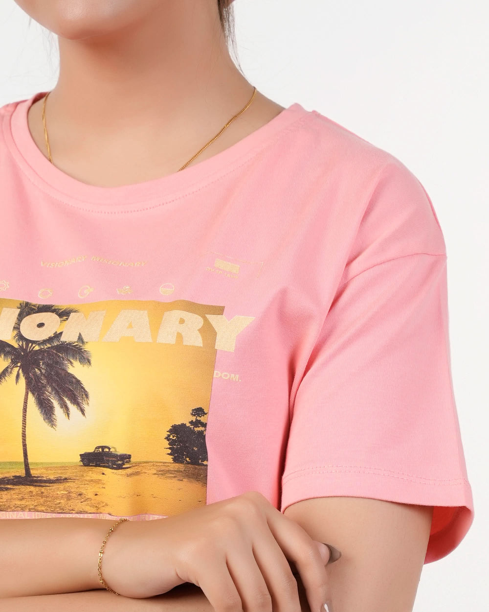 Eminent Women's Half Sleeves Printed T-Shirt - Pink, Women T-Shirts & Tops, Eminent, Chase Value