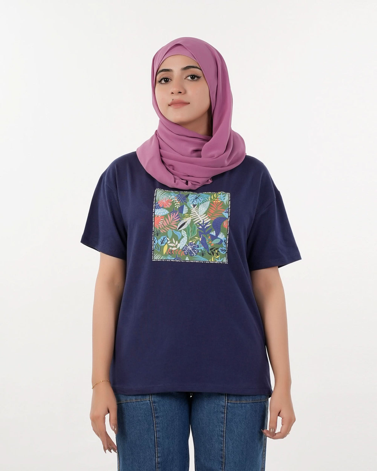 Eminent Women's Half Sleeves Printed T-Shirt - Medival Blue, Women T-Shirts & Tops, Eminent, Chase Value