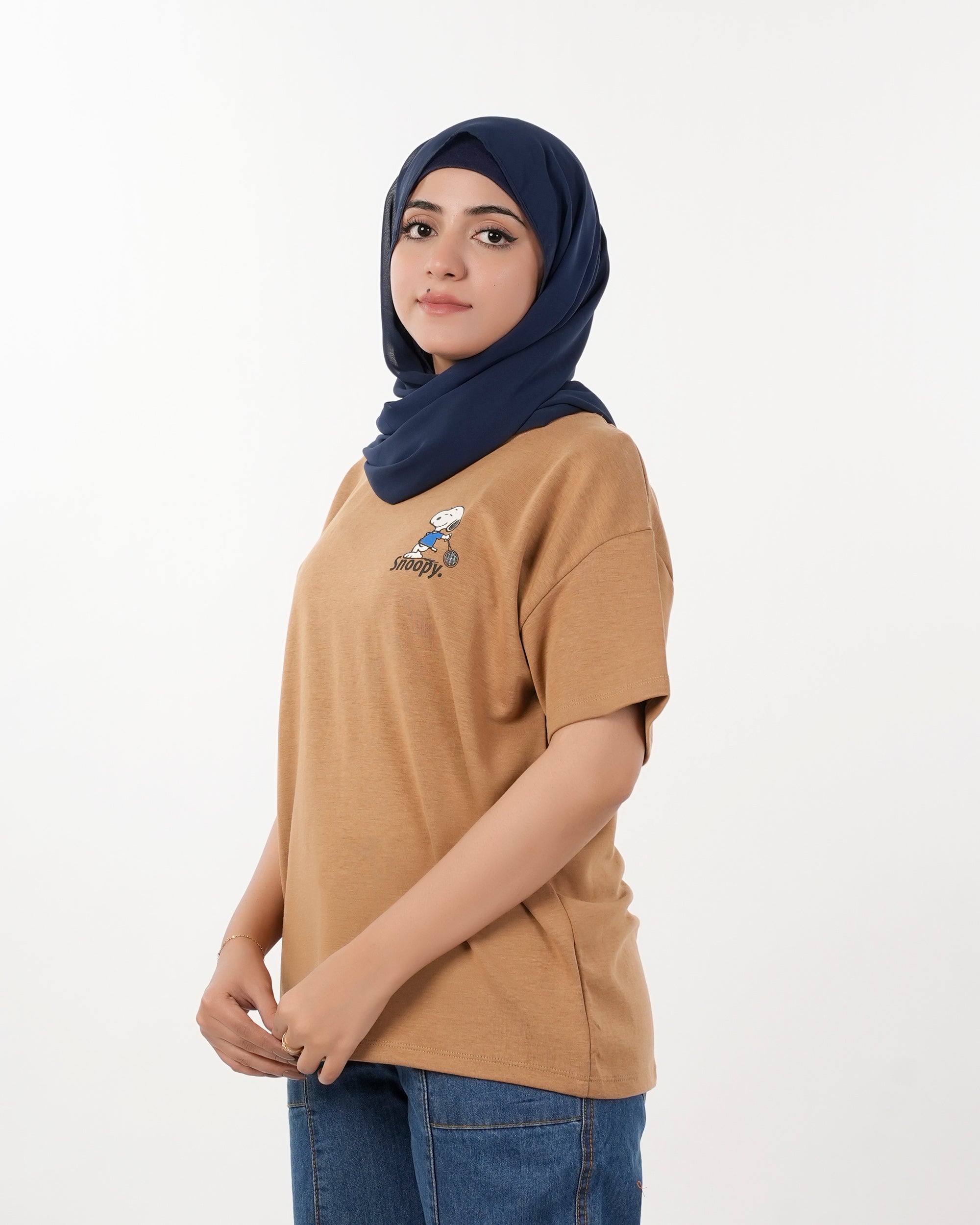 Eminent Women's Half Sleeves T-Shirt - Dark Sand, Women T-Shirts & Tops, Eminent, Chase Value