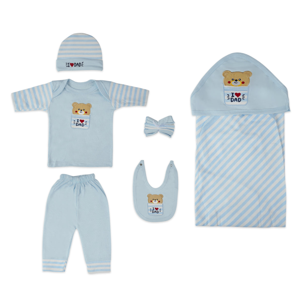 Newborn 9Pcs Hanger Set I Love Dad, Newborn Gift Set, Chase Value, Chase Value