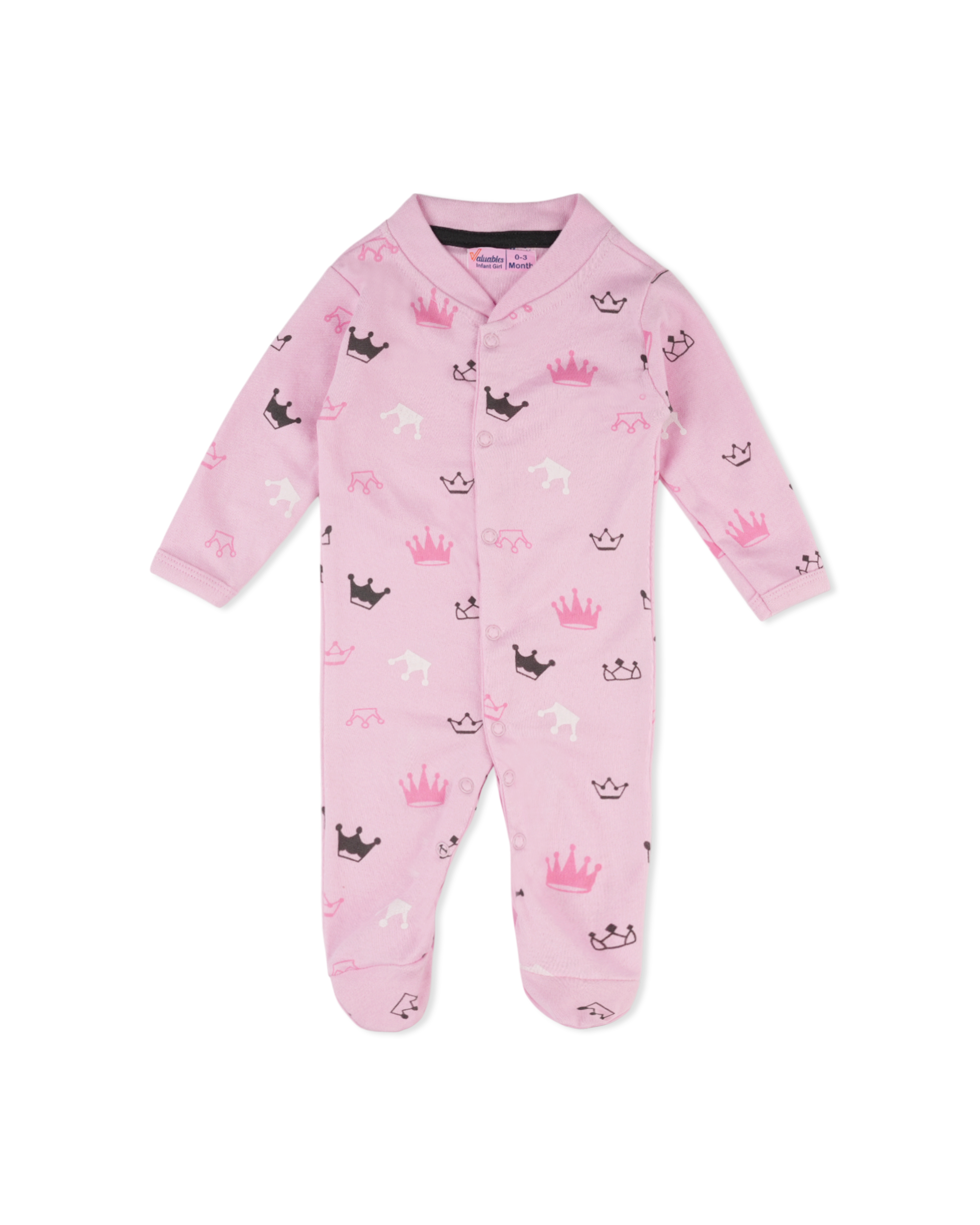 Valuables Newborn Girls Rompers Henley with Socks, Newborn Girls Rompers, Chase Value, Chase Value