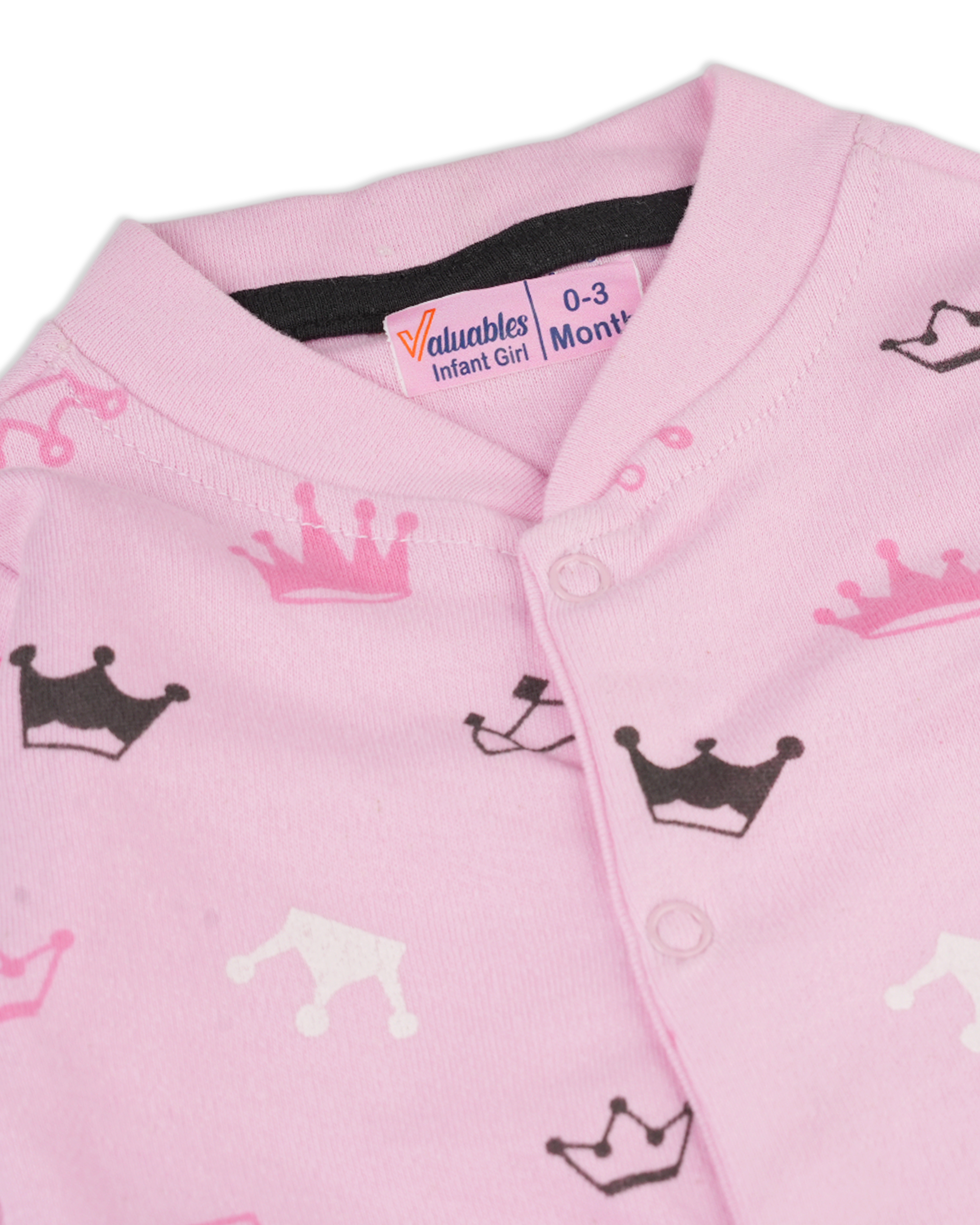 Valuables Newborn Girls Rompers Henley with Socks, Newborn Girls Rompers, Chase Value, Chase Value