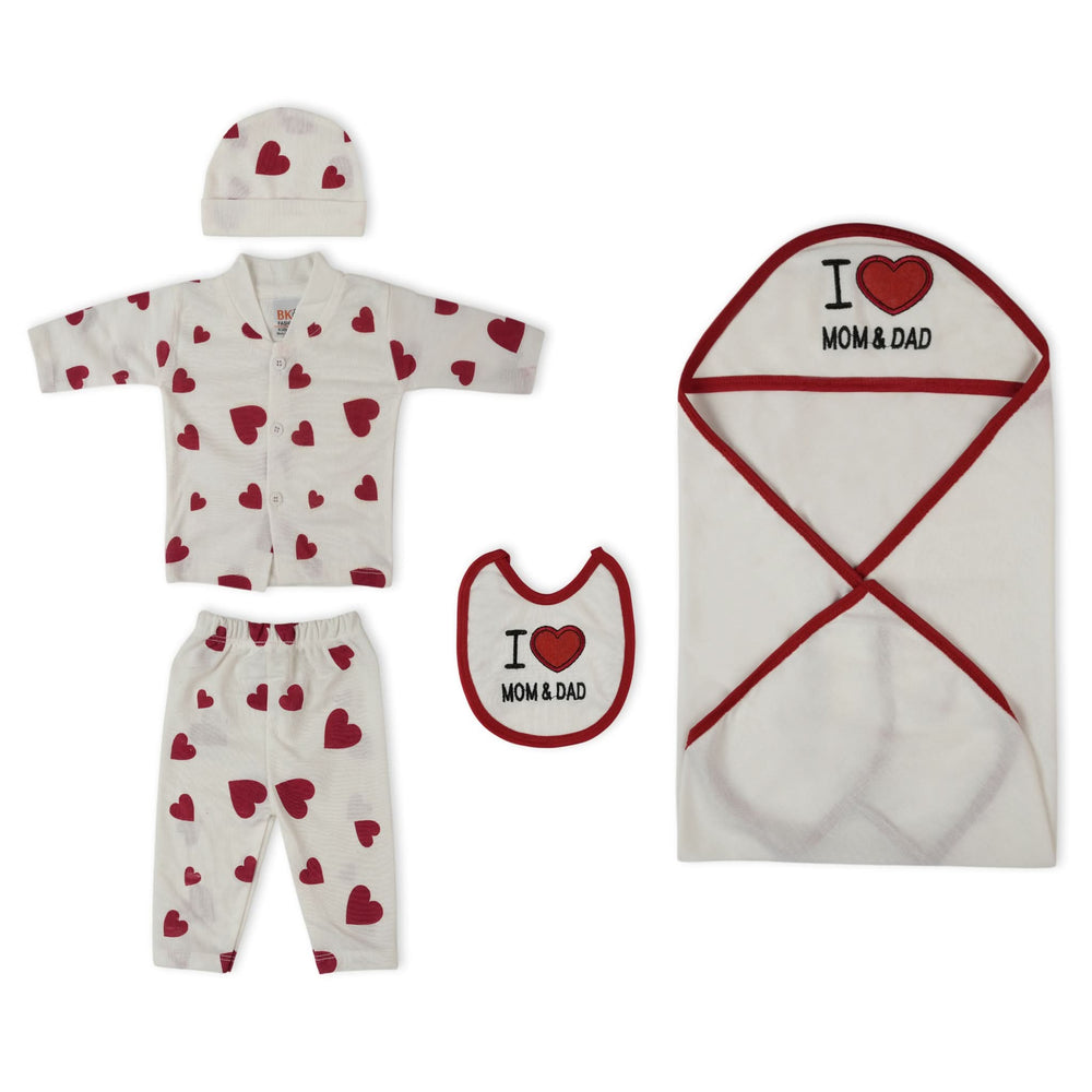 Newborn  5 Pcs Gift Set with Hanger, Newborn Gift Set, Chase Value, Chase Value