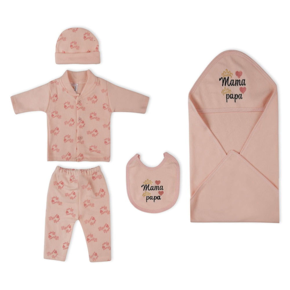 Newborn  5 Pcs Gift Set with Hanger, Newborn Gift Set, Chase Value, Chase Value