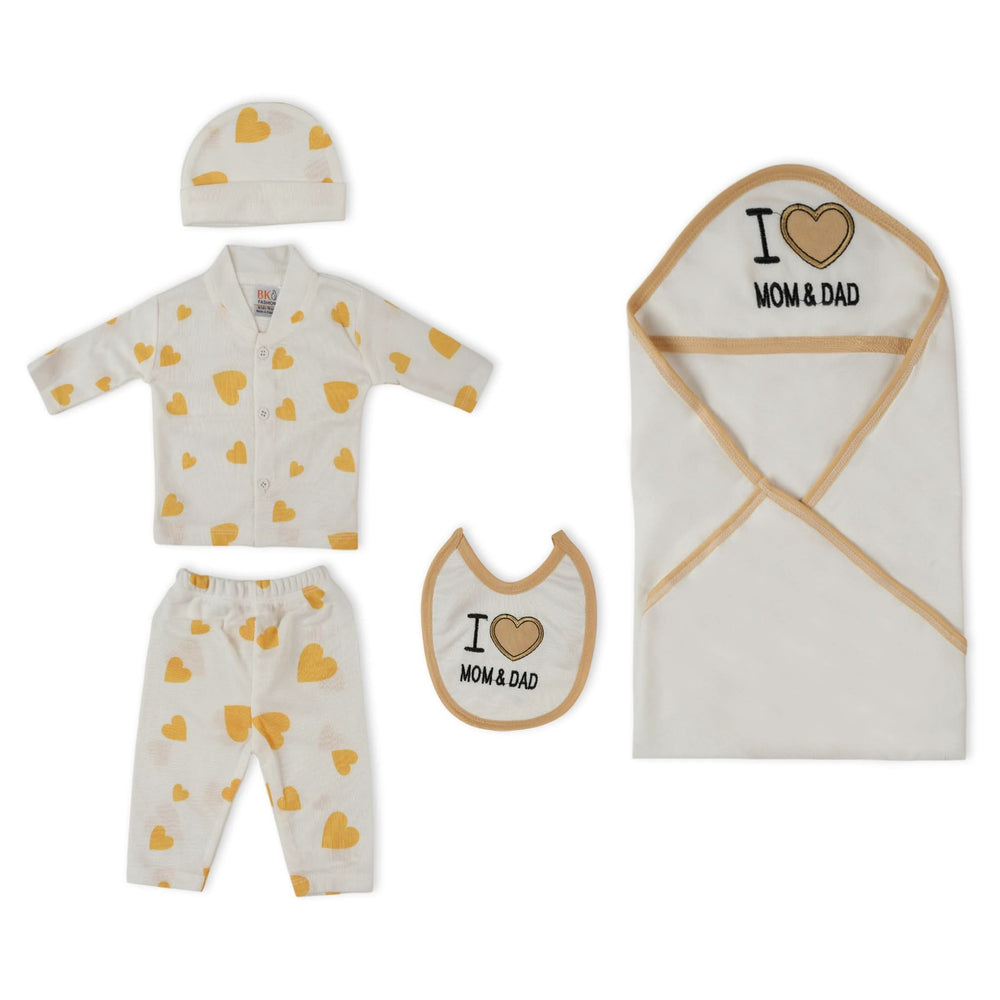 Newborn  5 Pcs Gift Set with Hanger, Newborn Gift Set, Chase Value, Chase Value