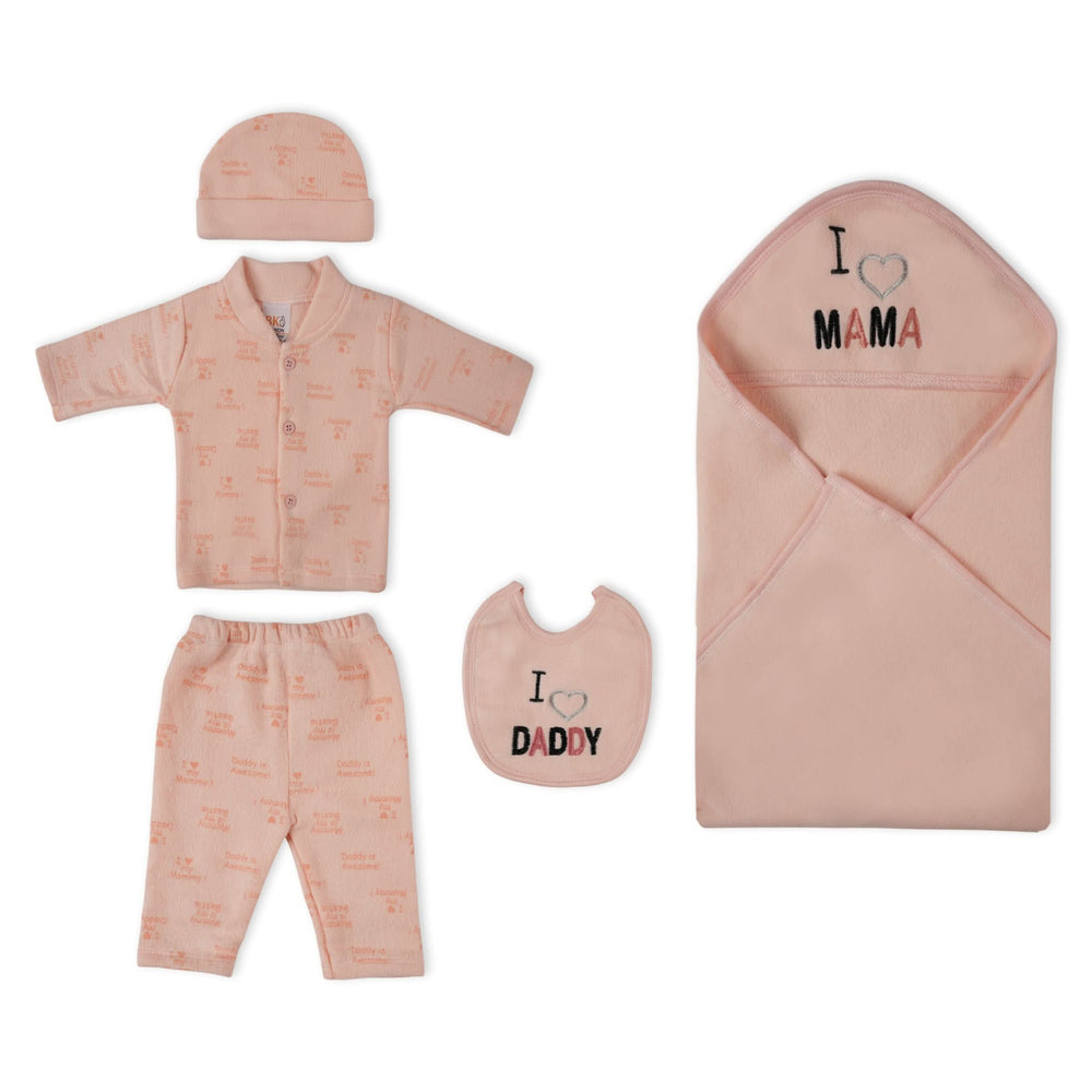 Newborn  5 Pcs Gift Set with Hanger, Newborn Gift Set, Chase Value, Chase Value