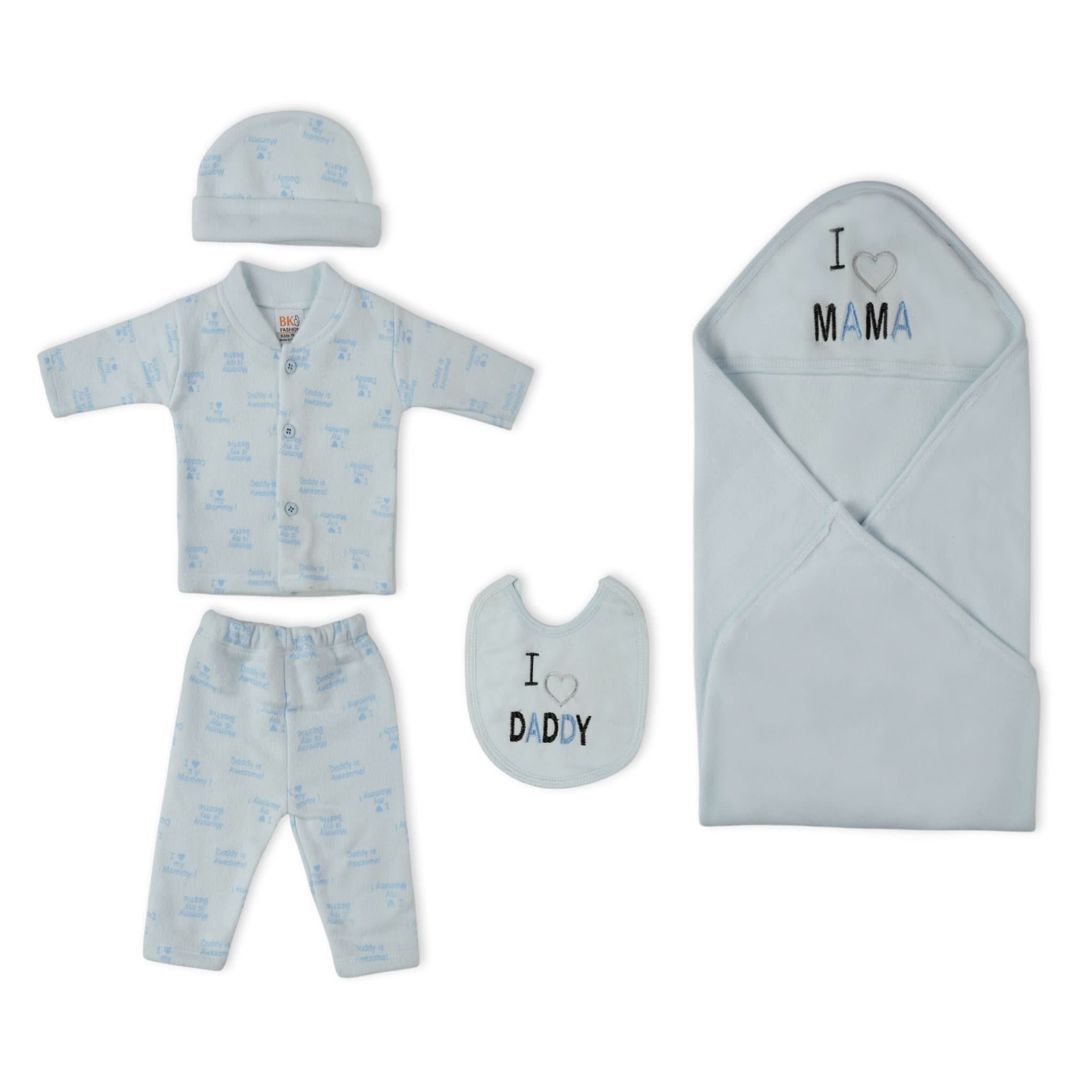 Newborn  5 Pcs Gift Set with Hanger, Newborn Gift Set, Chase Value, Chase Value