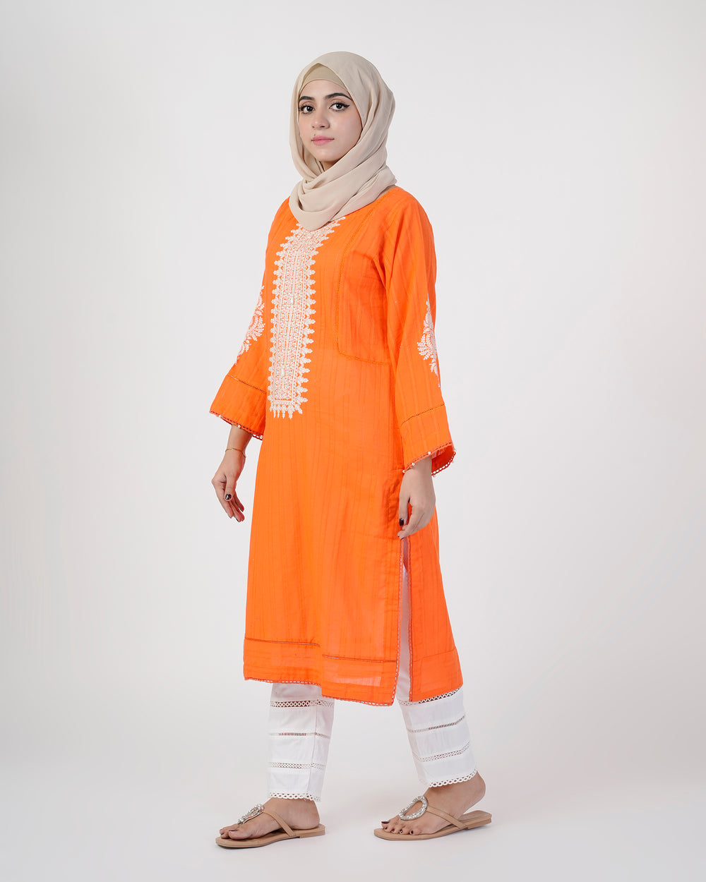 Eminent Women's Embroidered Kurti - Orange, Women Ready Kurtis, Eminent, Chase Value