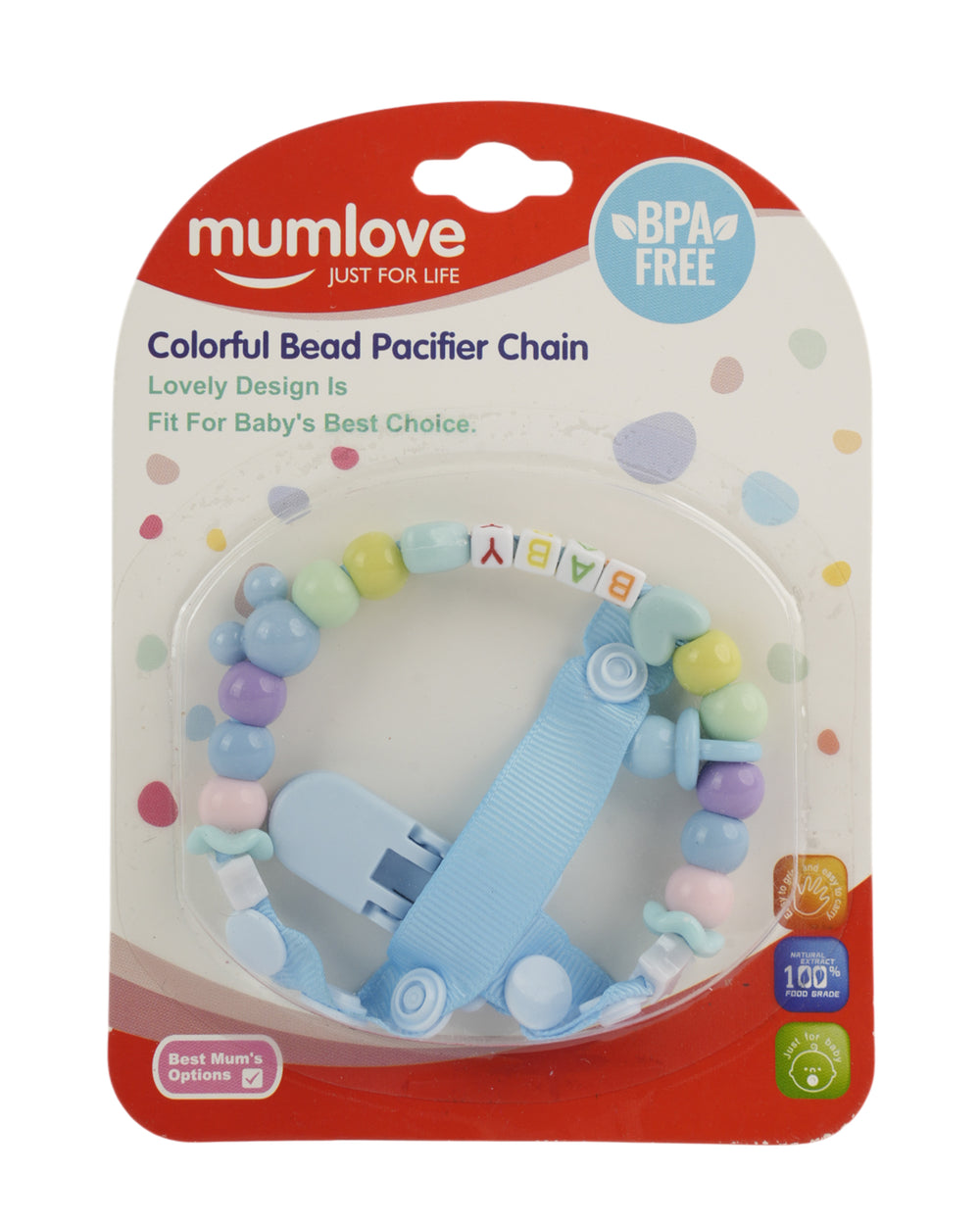Mum Love Colorful Bead Pacifier Chain, Feeding Supplies, Mum love, Chase Value