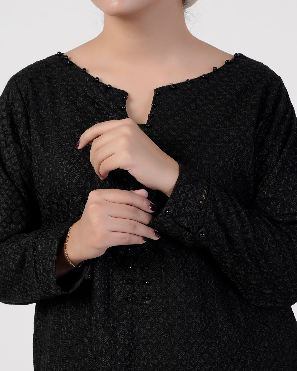 Eminent Women's Embroidered Kurti - Black, Women Ready Kurtis, Eminent, Chase Value