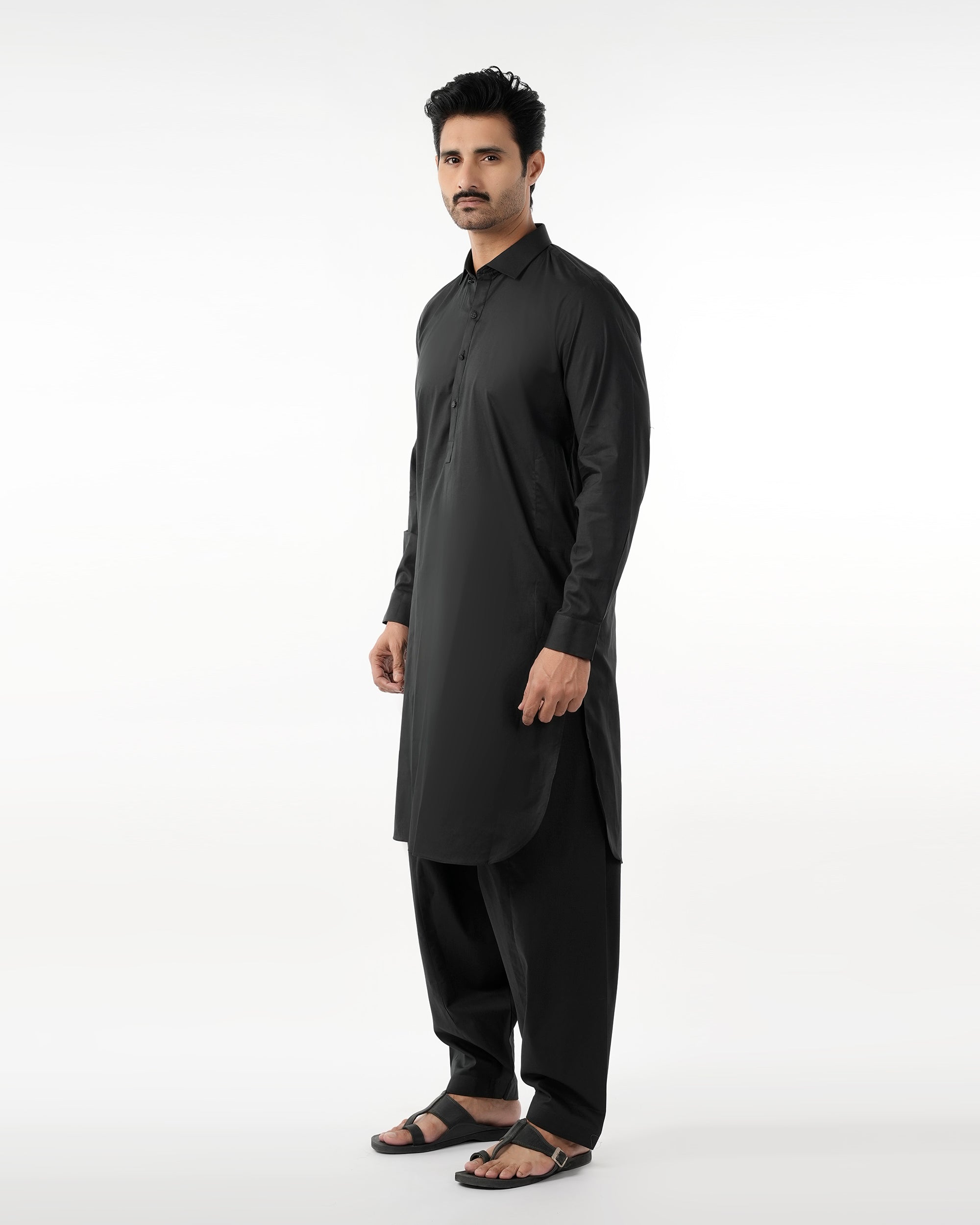 Eminent Men's Trim Fit Shalwar Suit Plain - Black, Men's Shalwar Kameez, Eminent, Chase Value