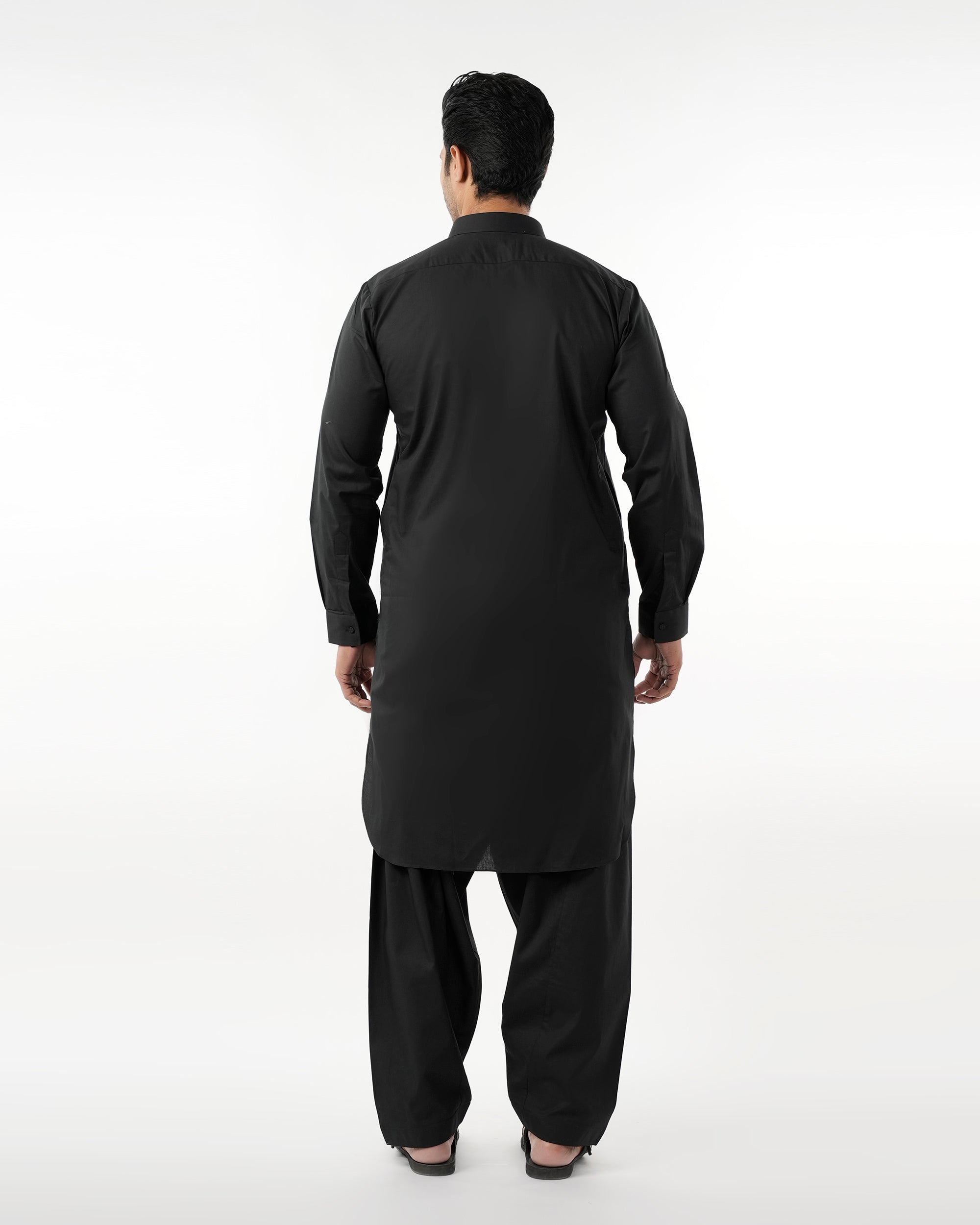 Eminent Men's Trim Fit Shalwar Suit Plain - Black, Men's Shalwar Kameez, Eminent, Chase Value