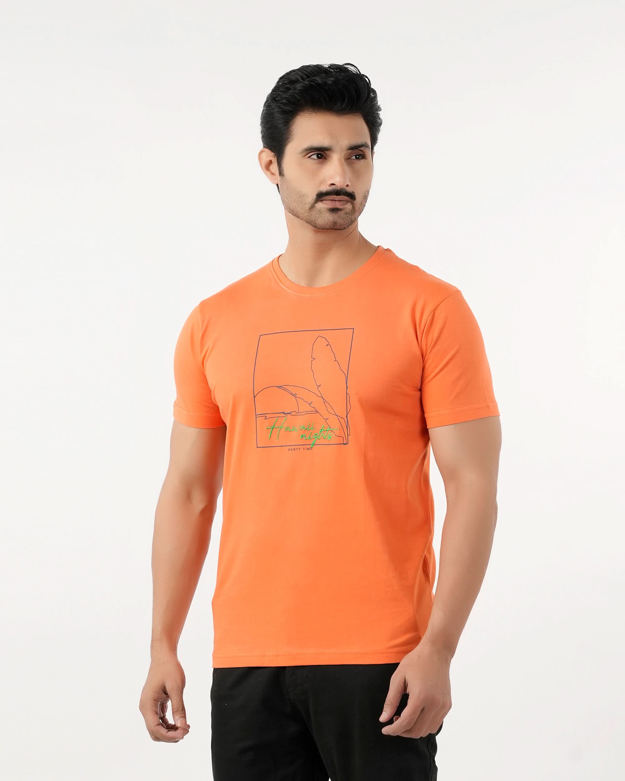 Eminent Men's Round Neck Half Sleeves Printed T-Shirt - Harvest Plum, Men's T-Shirts & Polos, Eminent, Chase Value