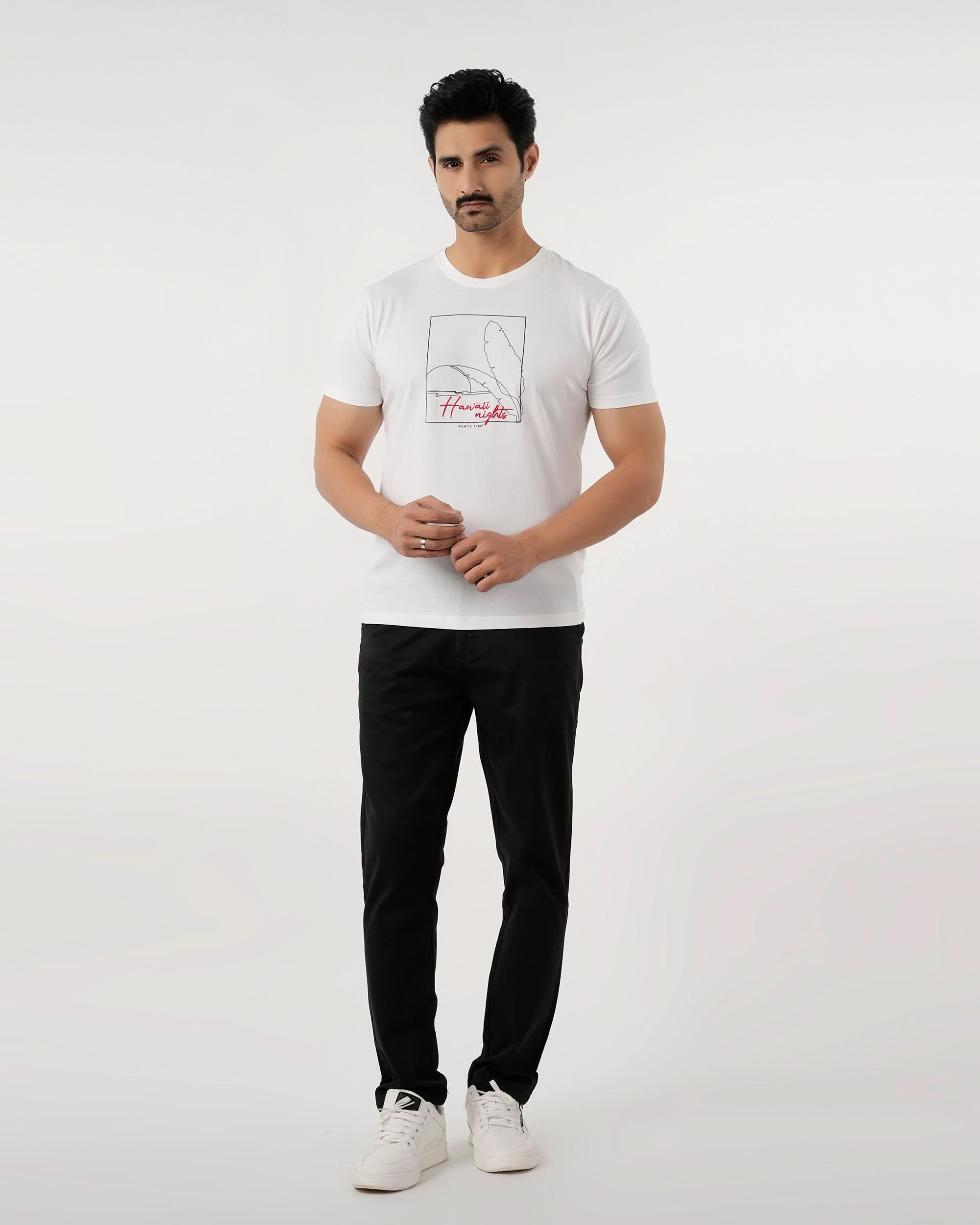 Eminent Men's Round Neck Half Sleeves T-Shirt - White, Men's T-Shirts & Polos, Eminent, Chase Value