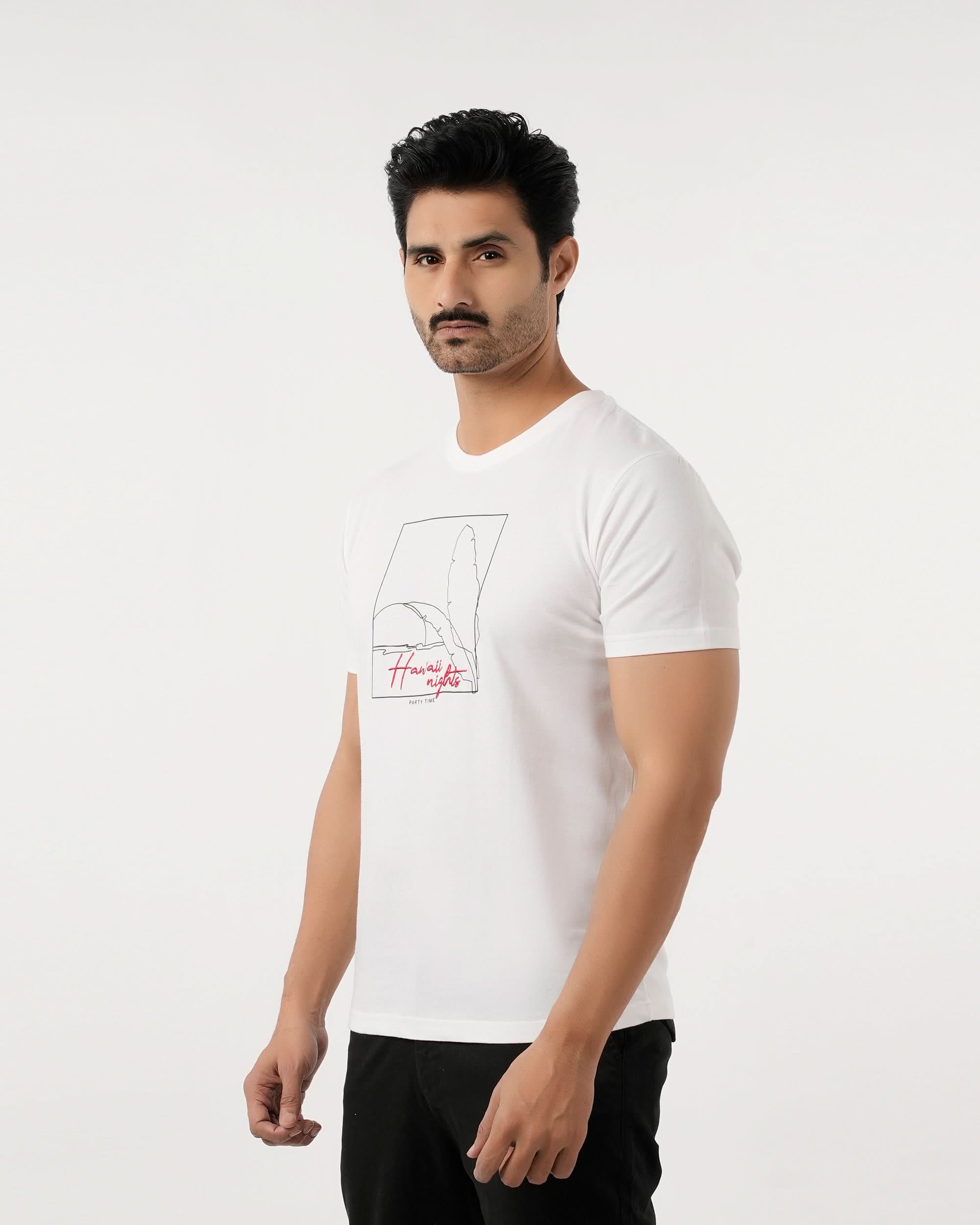 Eminent Men's Round Neck Half Sleeves T-Shirt - White, Men's T-Shirts & Polos, Eminent, Chase Value
