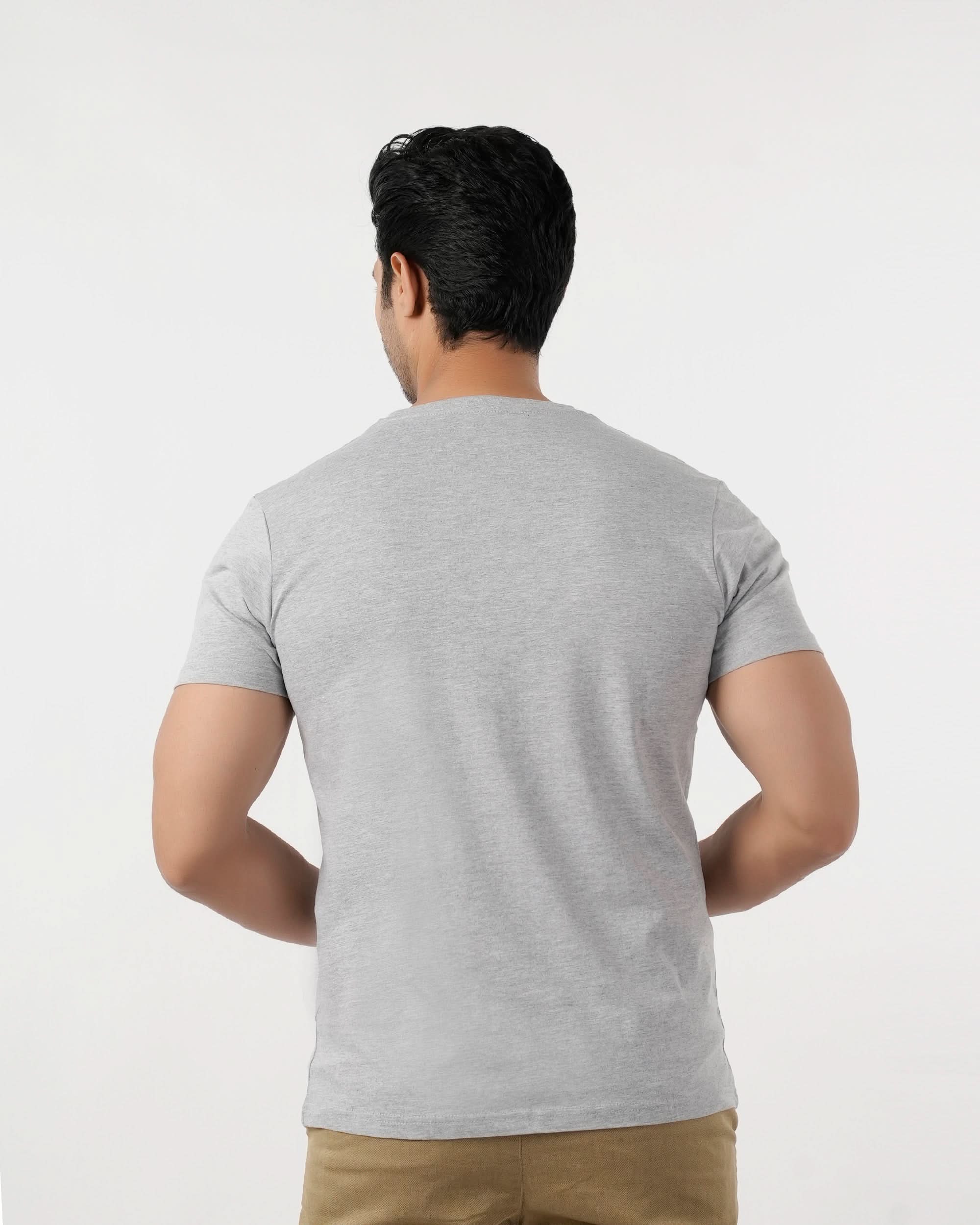 Eminent Men's Round Neck Half Sleeves Printed T-Shirt - Ash Grey, Men's T-Shirts & Polos, Eminent, Chase Value