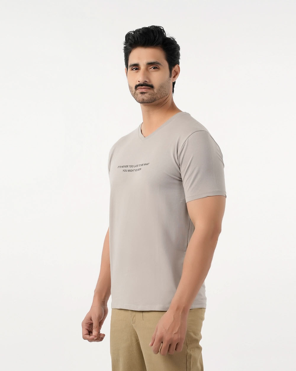 Eminent Men's Round Neck Half Sleeves Printed T-Shirt - Ash Grey, Men's T-Shirts & Polos, Eminent, Chase Value