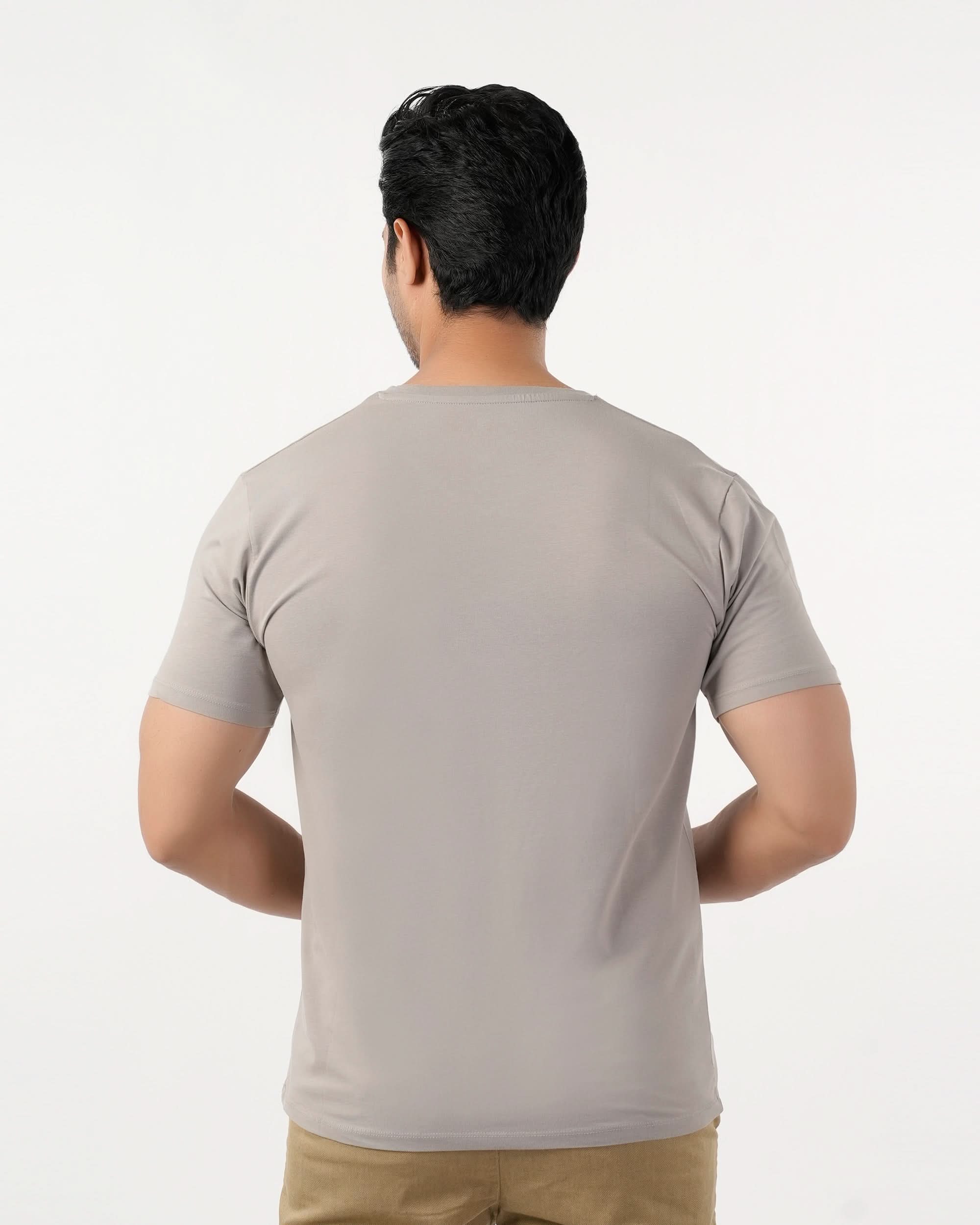 Eminent Men's Round Neck Half Sleeves Printed T-Shirt - Ash Grey, Men's T-Shirts & Polos, Eminent, Chase Value