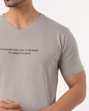 Eminent Men's Round Neck Half Sleeves Printed T-Shirt - Ash Grey, Men's T-Shirts & Polos, Eminent, Chase Value