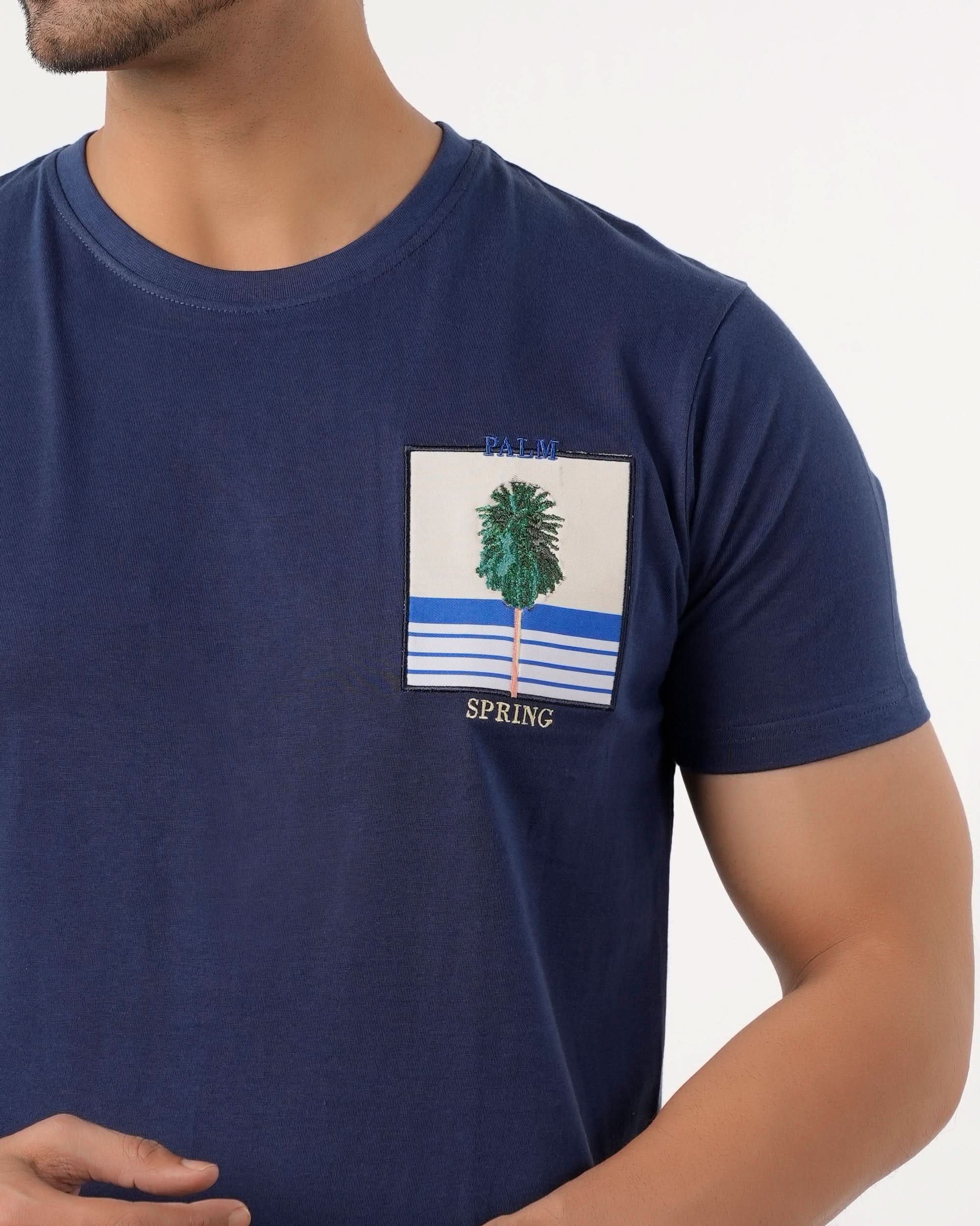 Eminent Men's Round Neck Half Sleeves Printed T-Shirt - Navy Blue, Men's T-Shirts & Polos, Eminent, Chase Value