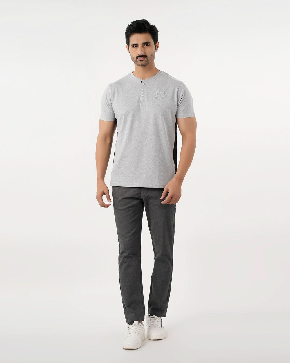 Eminent Men's Round Neck Half Sleeves Printed T-Shirt - Ash Grey, Men's T-Shirts & Polos, Eminent, Chase Value