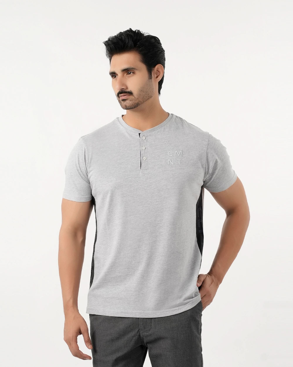 Eminent Men's Round Neck Half Sleeves Printed T-Shirt - Ash Grey, Men's T-Shirts & Polos, Eminent, Chase Value