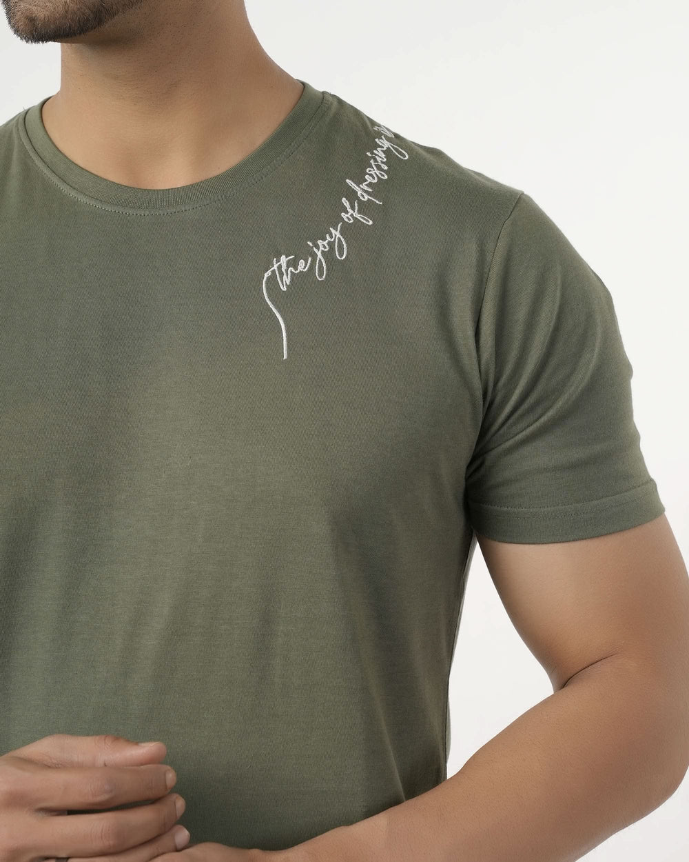 Eminent Men's Round Neck Half Sleeves Printed T-Shirt - Olive Green, Men's T-Shirts & Polos, Eminent, Chase Value