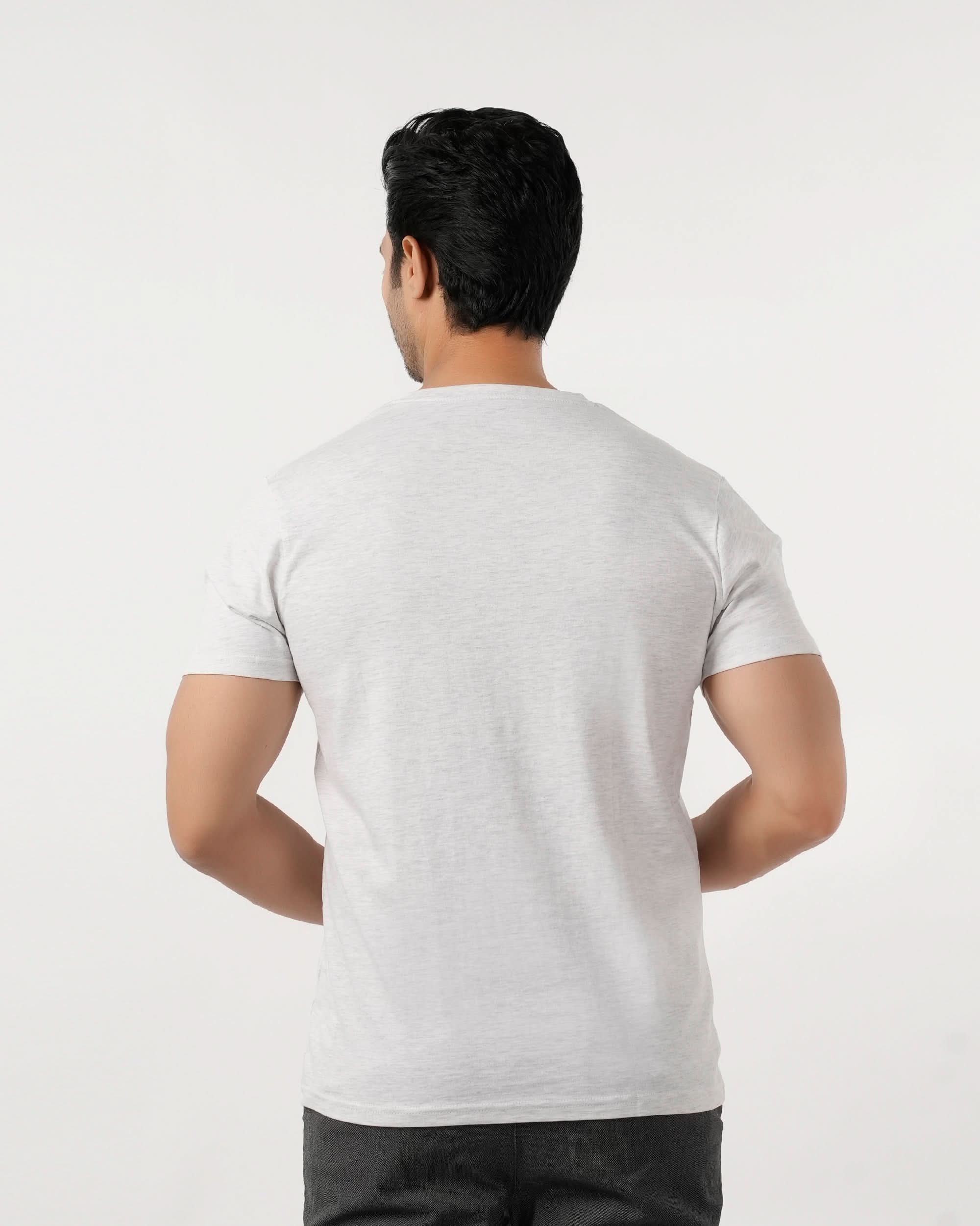 Eminent Men's Round Neck Half Sleeves Printed T-Shirt - Oatmeal, Men's T-Shirts & Polos, Eminent, Chase Value