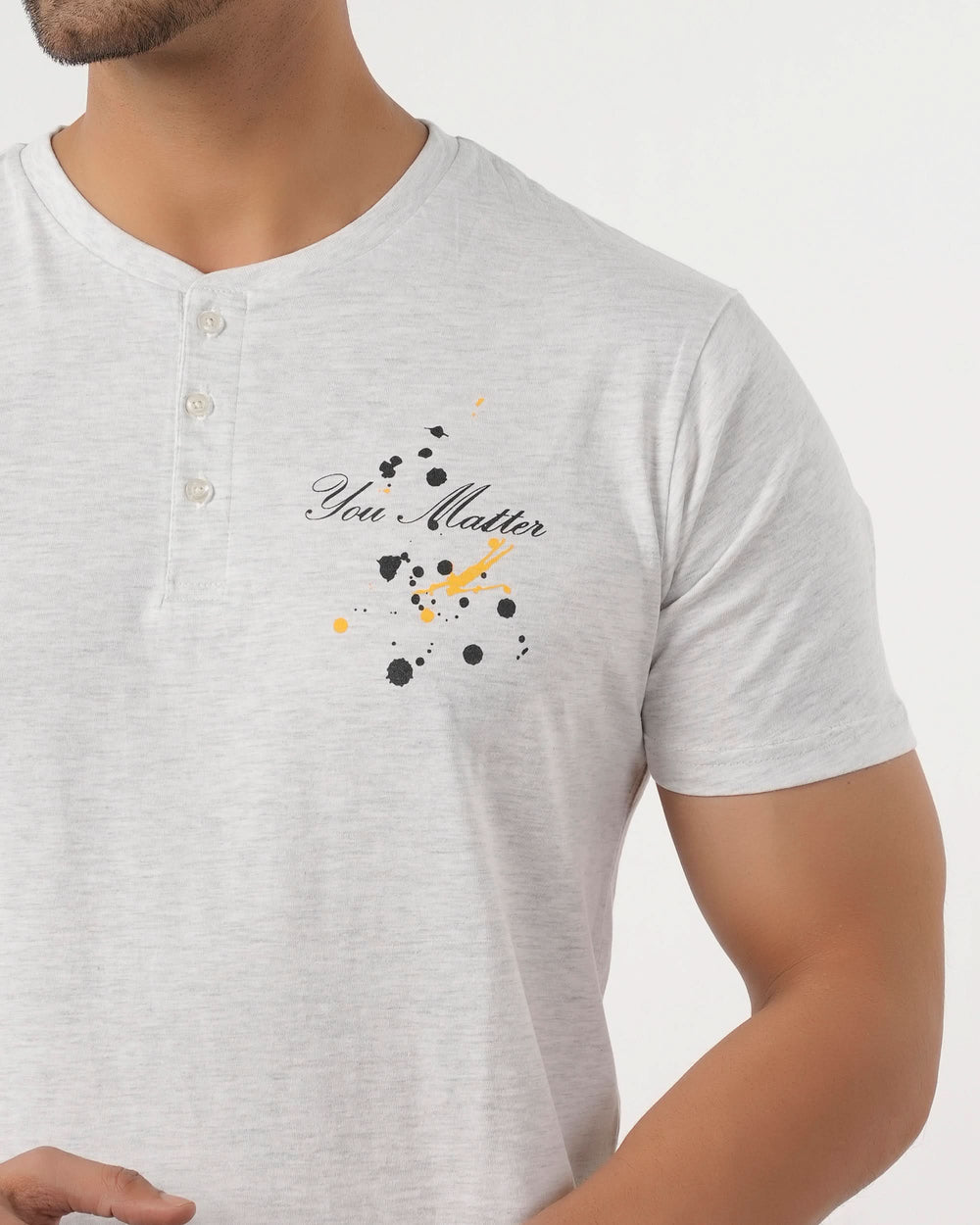 Eminent Men's Round Neck Half Sleeves Printed T-Shirt - Oatmeal, Men's T-Shirts & Polos, Eminent, Chase Value