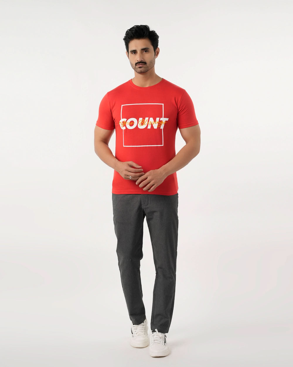 Eminent Men's Round Neck Half Sleeves Printed T-Shirt - Samba Red, Men's T-Shirts & Polos, Eminent, Chase Value