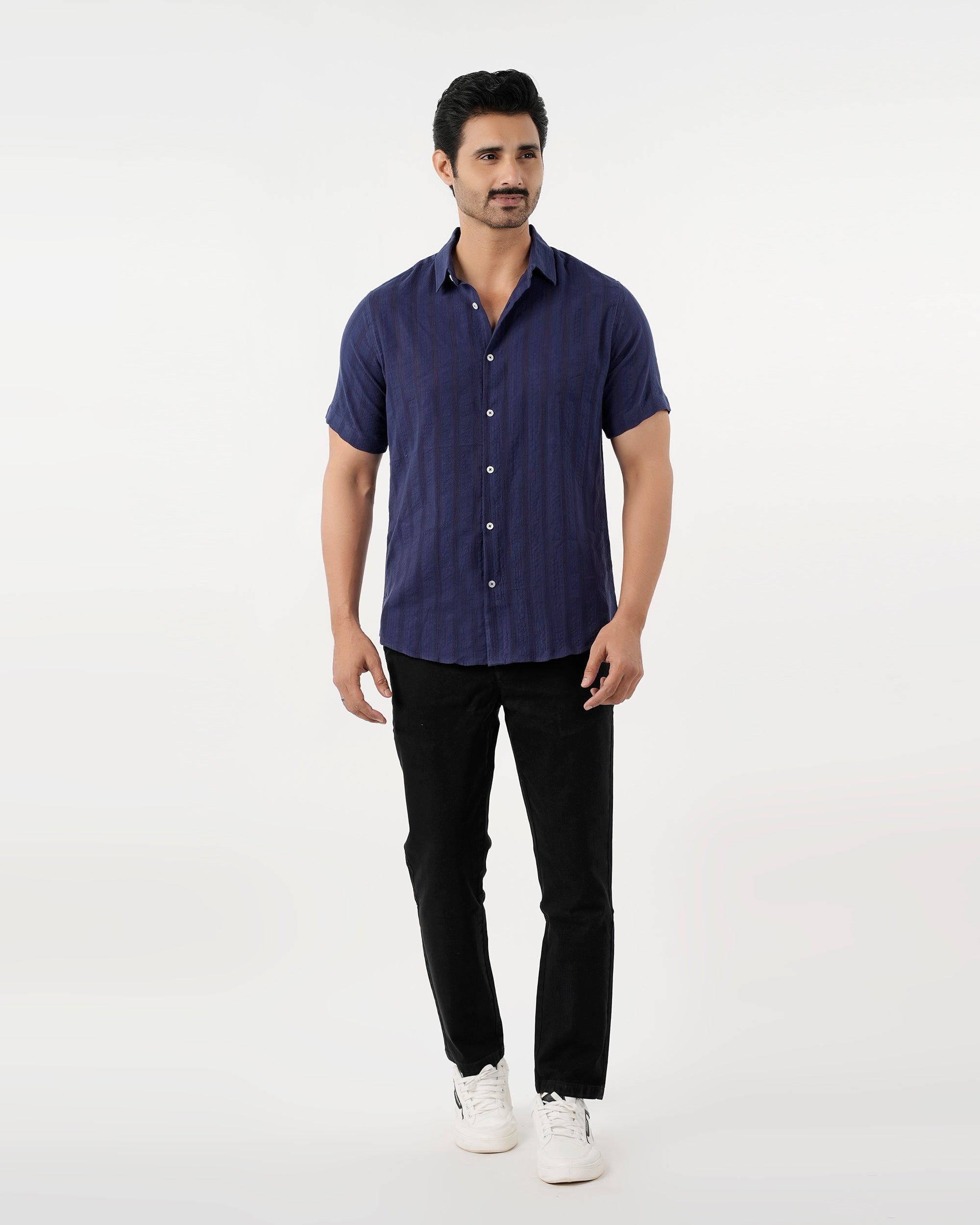 Eminent Men's Casual Half Sleeves Strip Shirt - Blue, Men's Shirts, Eminent, Chase Value