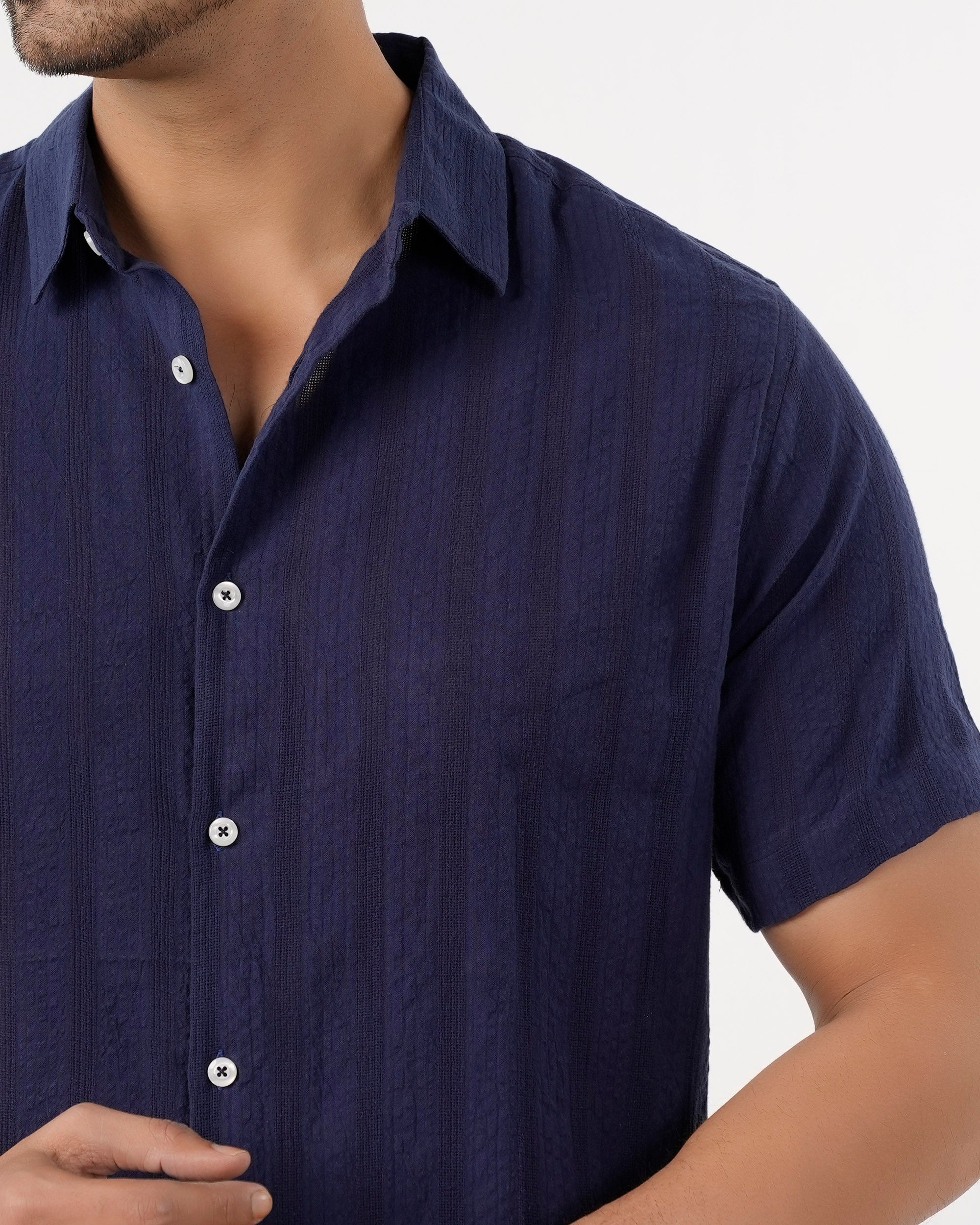 Eminent Men's Casual Half Sleeves Strip Shirt - Blue, Men's Shirts, Eminent, Chase Value