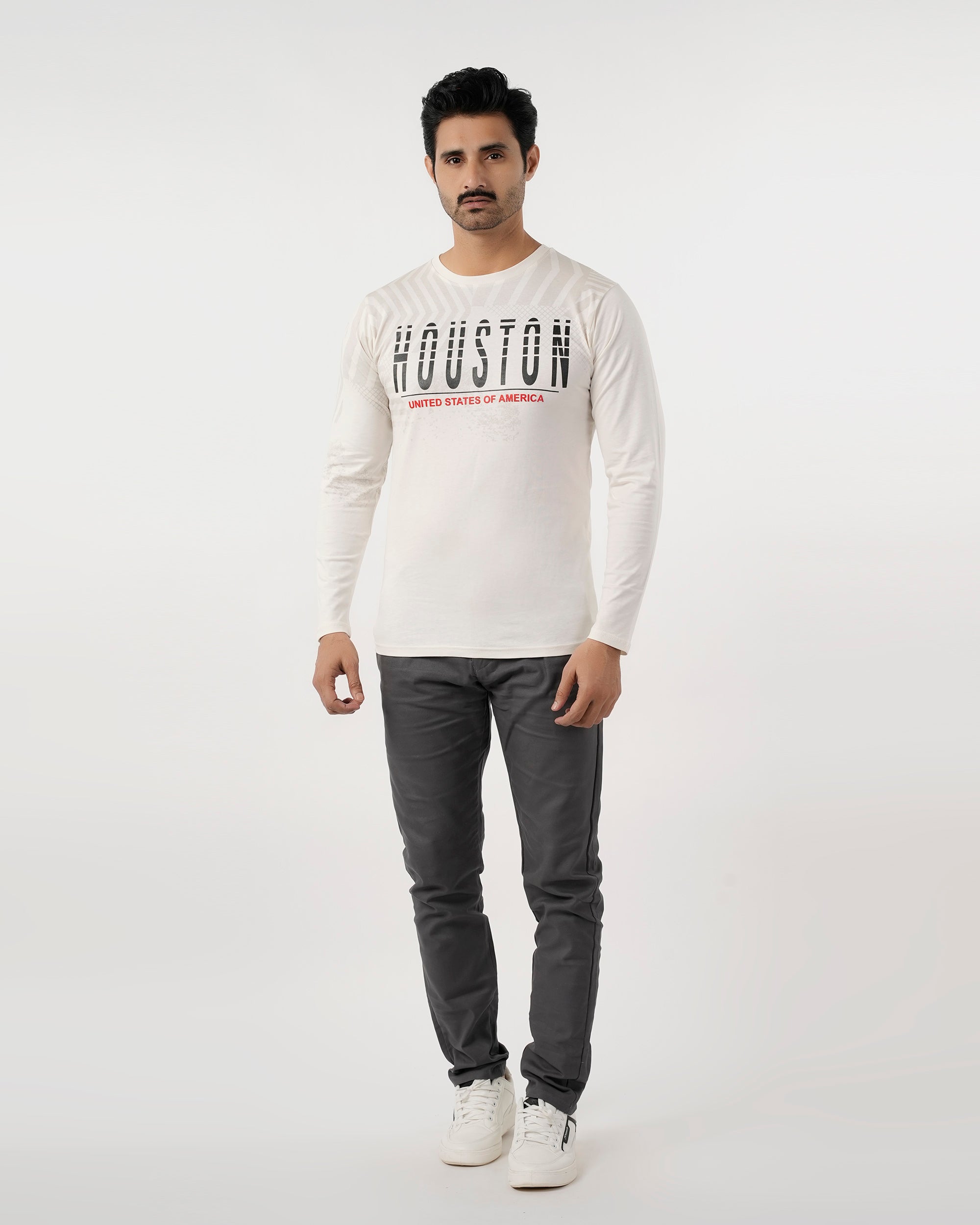 Eminent Men's Round Neck Full Sleeves T-Shirt - Off White, Men's Sweater & Sweat Shirts, Eminent, Chase Value