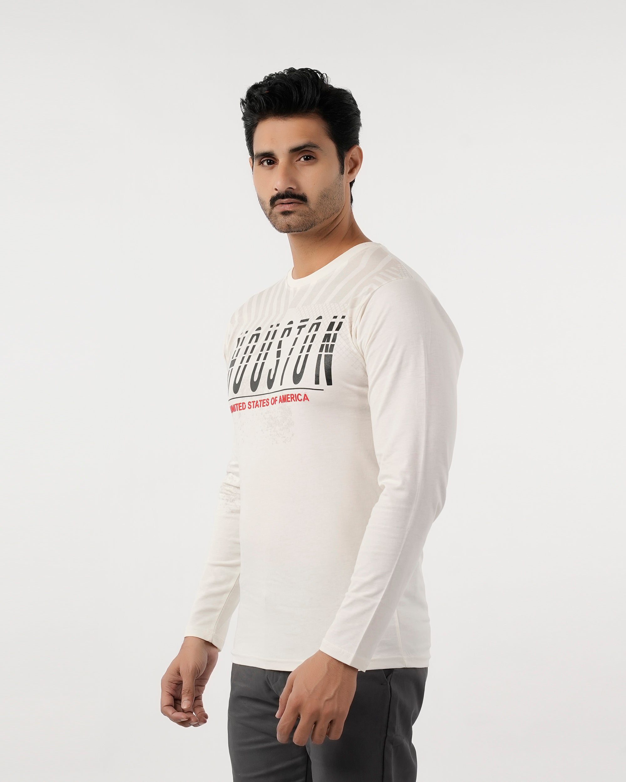 Eminent Men's Round Neck Full Sleeves T-Shirt - Off White, Men's Sweater & Sweat Shirts, Eminent, Chase Value