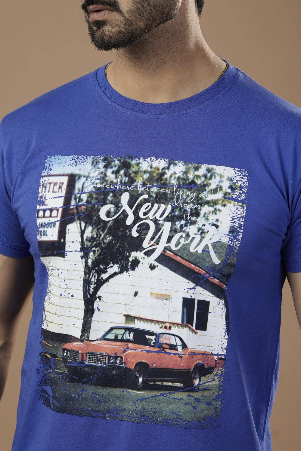 Men's Half Sleeves Digital Print T-Shirt - Royal Blue, Men's T-Shirts & Polos, Chase Value, Chase Value