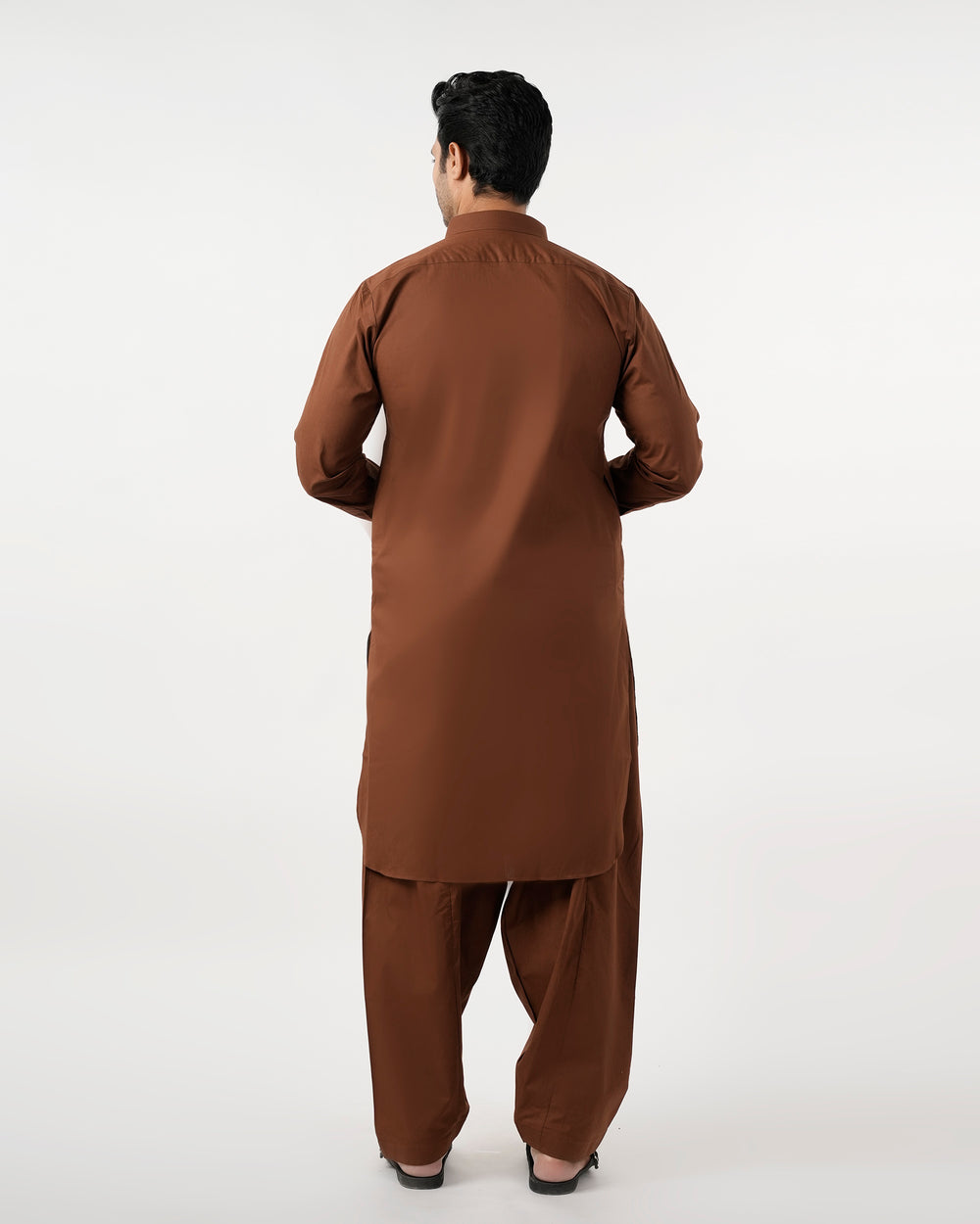 Eminent Men's Trim Fit Shalwar Suit Plain - Coffee, Men's Shalwar Kameez, Eminent, Chase Value