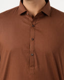 Eminent Men's Trim Fit Shalwar Suit Plain - Coffee, Men's Shalwar Kameez, Eminent, Chase Value