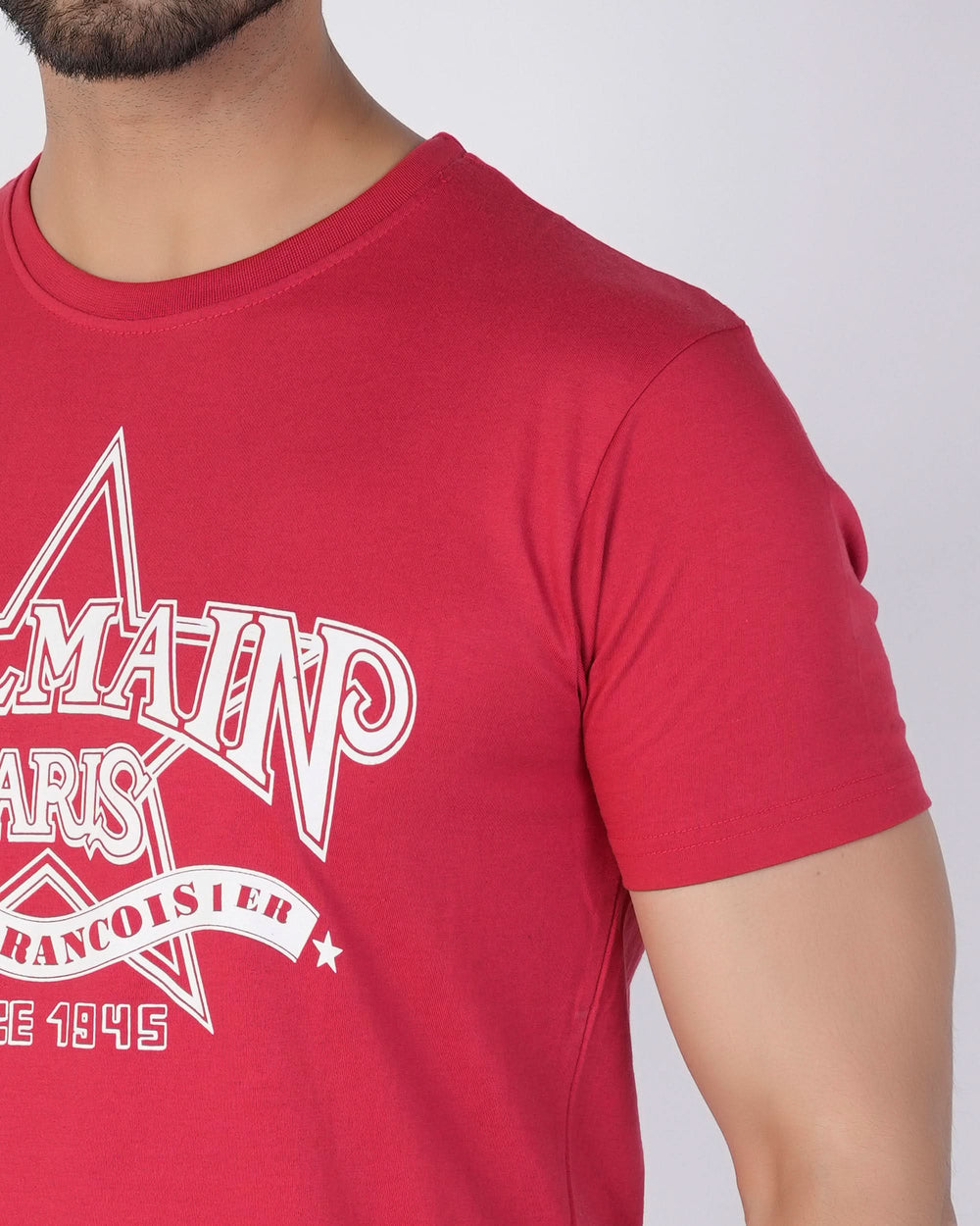 Men's Half Sleeves Round Neck Printed T-Shirt - Red, Men's T-Shirts & Polos, Chase Value, Chase Value