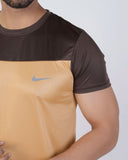 Men's Half Round Neck Half Sleeves T-Shirt - Dark Brown, Men's T-Shirts & Polos, Chase Value, Chase Value