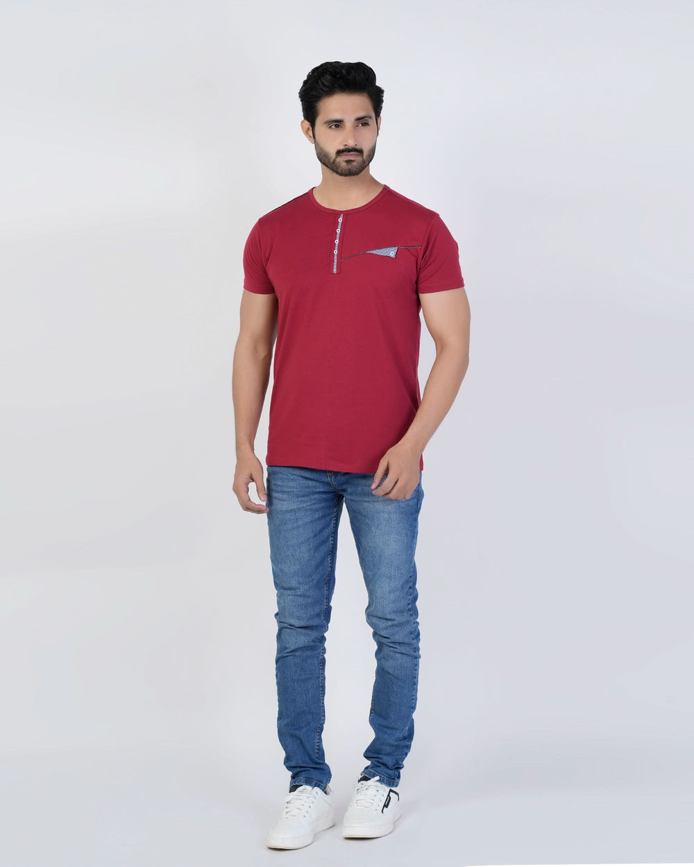 Men's Half Sleeves T-Shirt - Maroon, Men's T-Shirts & Polos, Chase Value, Chase Value