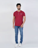 Men's Half Sleeves T-Shirt - Maroon, Men's T-Shirts & Polos, Chase Value, Chase Value
