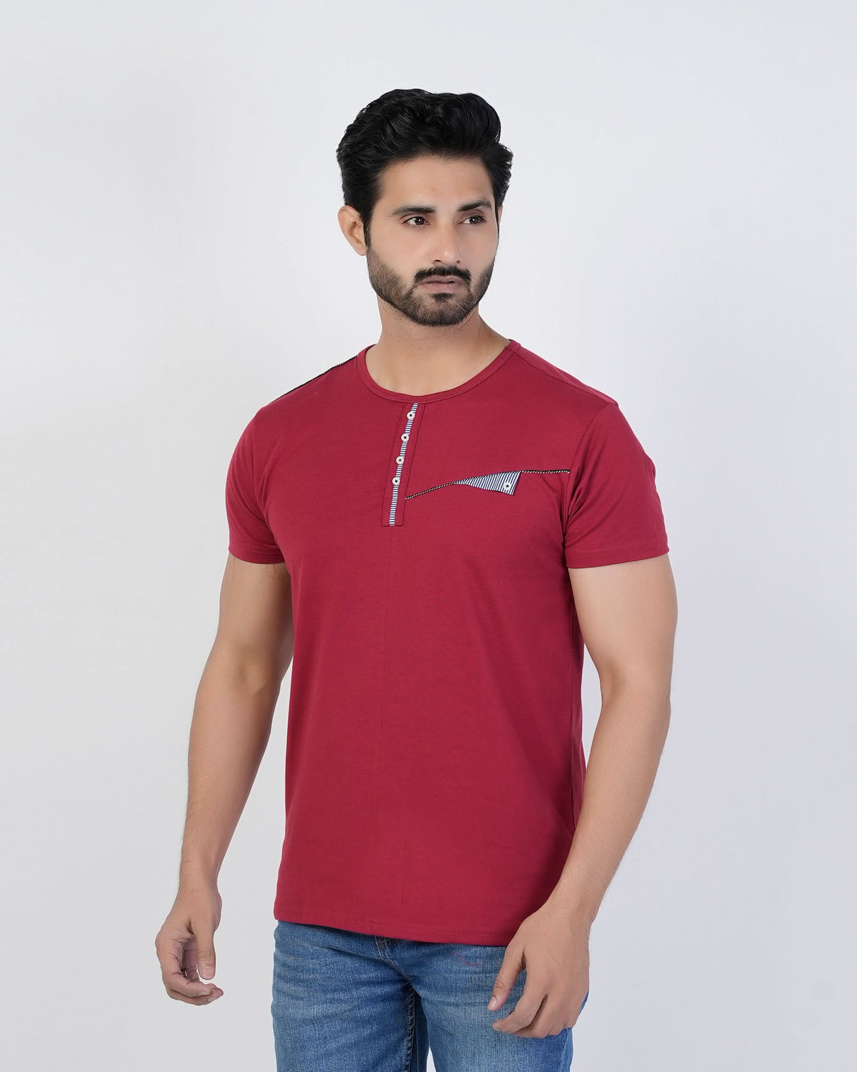 Men's Half Sleeves T-Shirt - Maroon, Men's T-Shirts & Polos, Chase Value, Chase Value