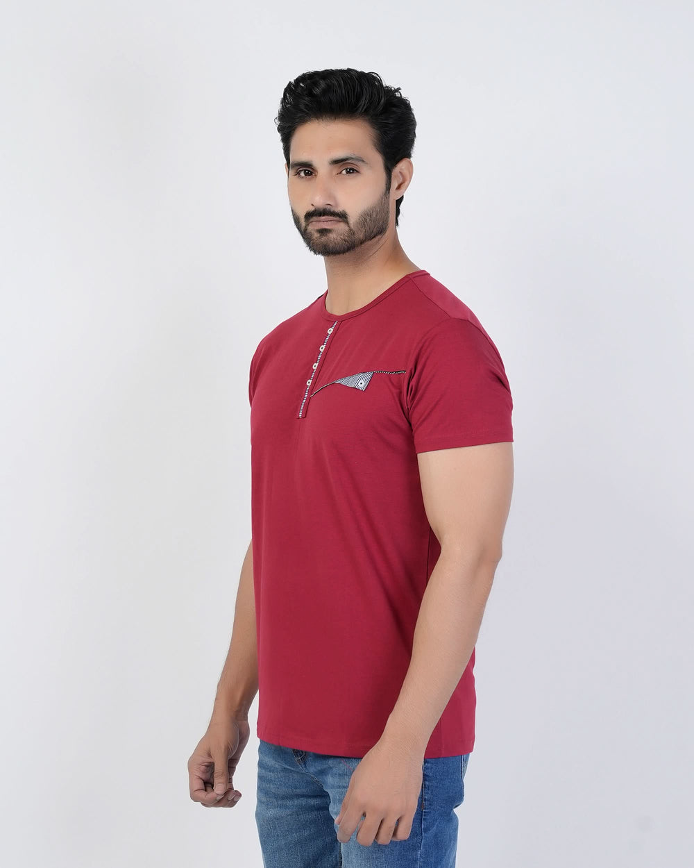 Men's Half Sleeves T-Shirt - Maroon, Men's T-Shirts & Polos, Chase Value, Chase Value