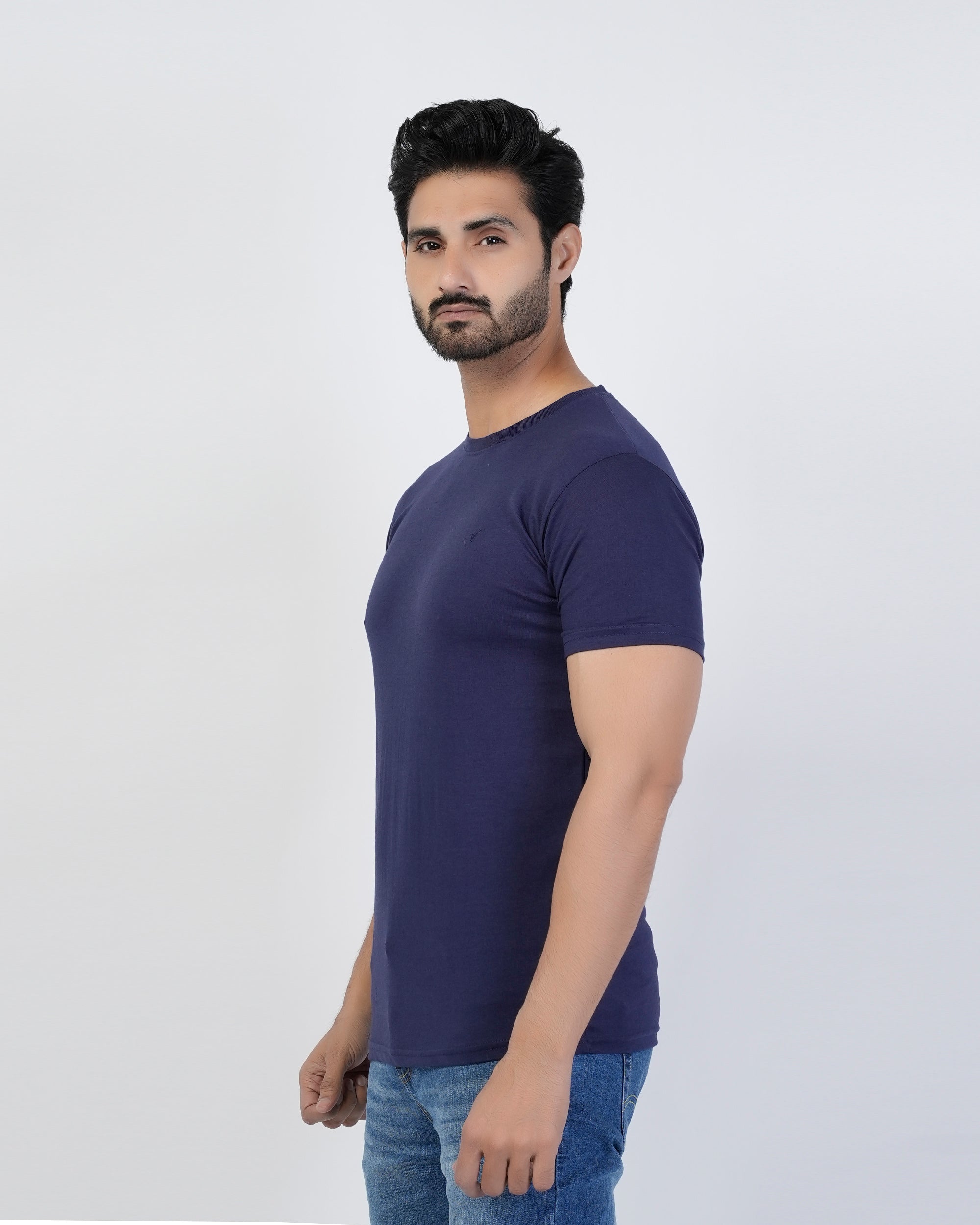 Valuable Men's Half Sleeves Round Neck T-Shirt - Navy Blue, Men's T-Shirts & Polos, Chase Value, Chase Value