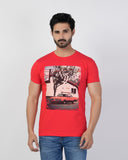 Men's Half Sleeves Digital Print T-Shirt - Red, Men's T-Shirts & Polos, Chase Value, Chase Value