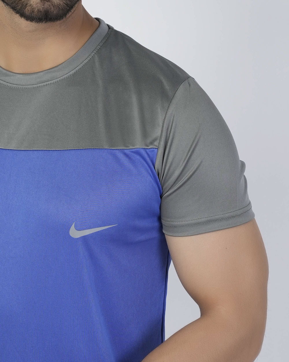 Men's Half Round Neck Half Sleeves T-Shirt - Blue, Men's T-Shirts & Polos, Chase Value, Chase Value